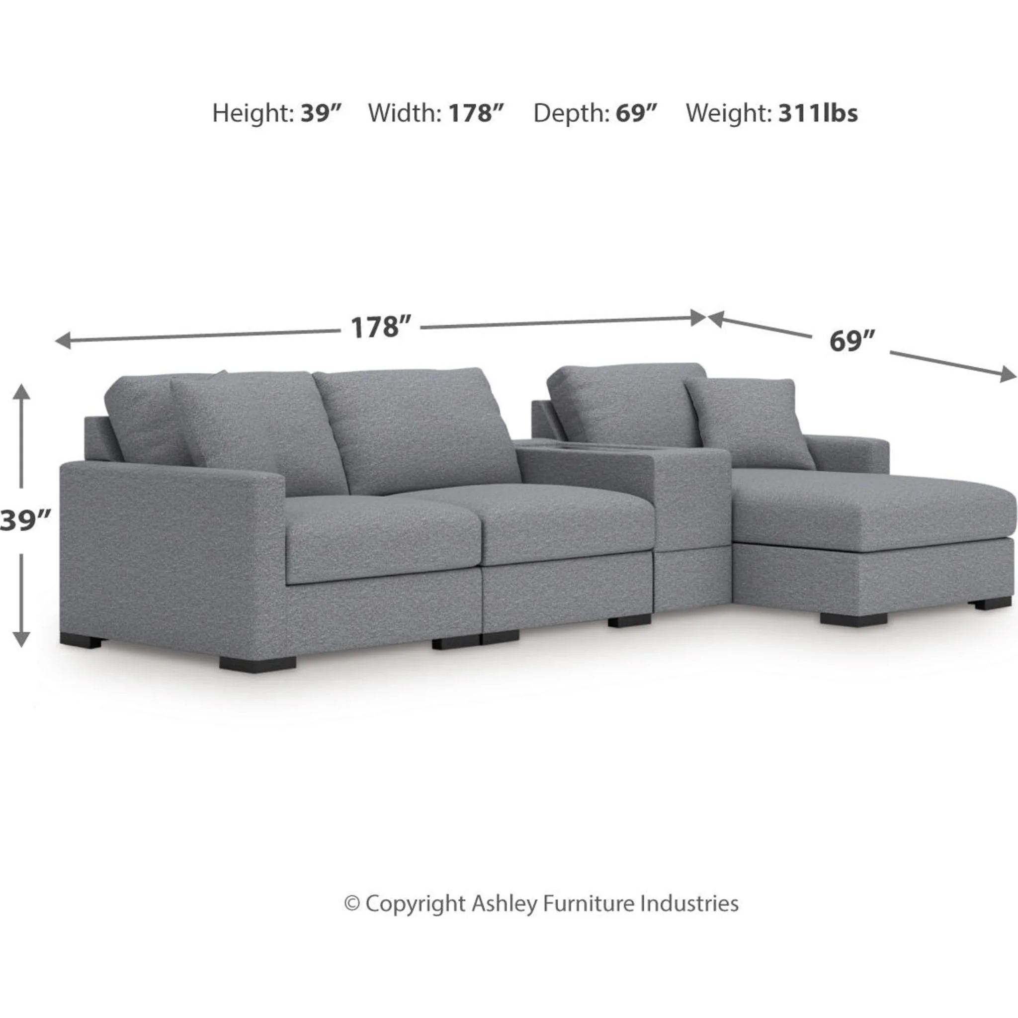 Omaha-Exclusive 4 Piece Modular Sectional with Storage and Chaise - Image 32