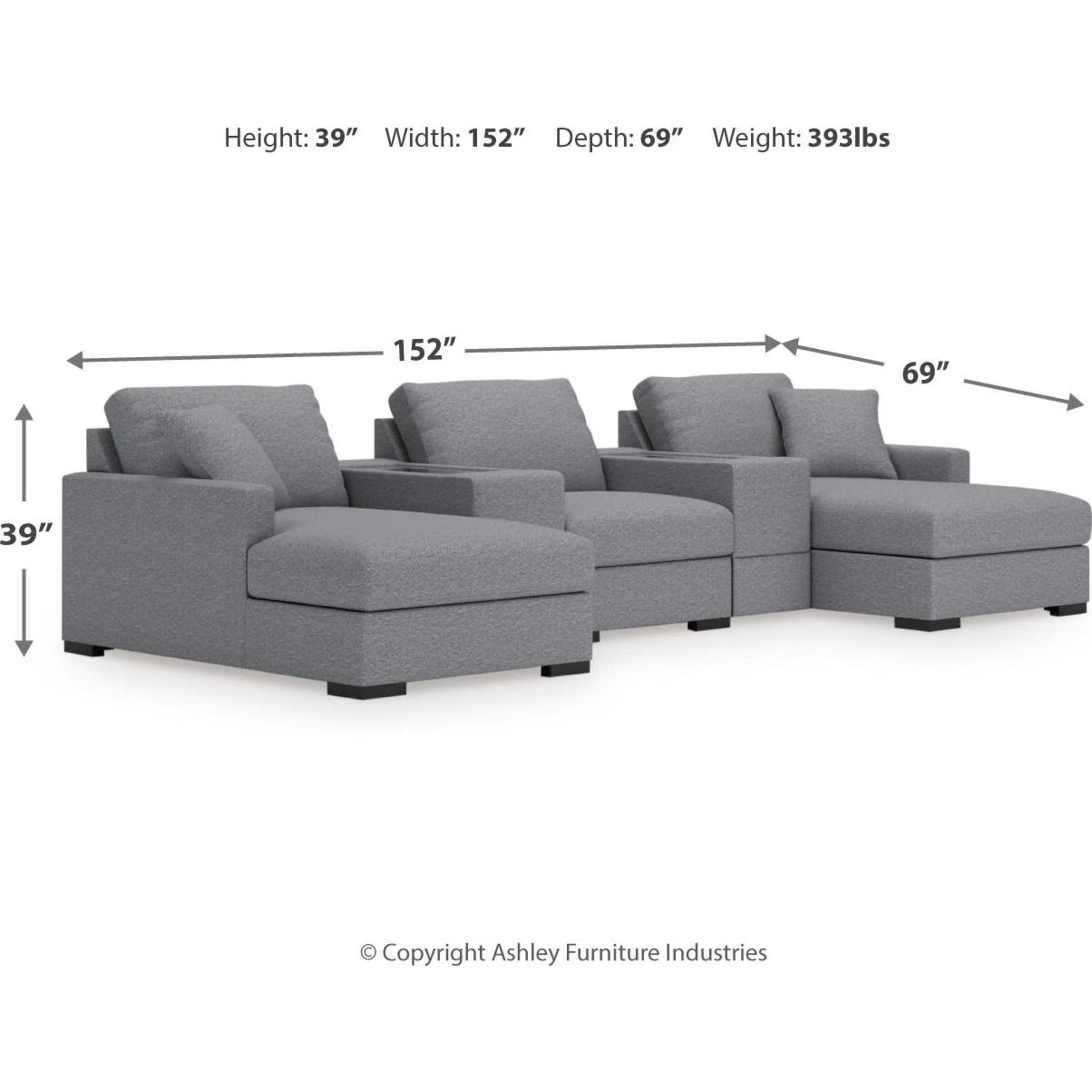 Omaha-Exclusive 5 Piece Modular Sectional with Dual Chaise and Dual Storage - Image 3