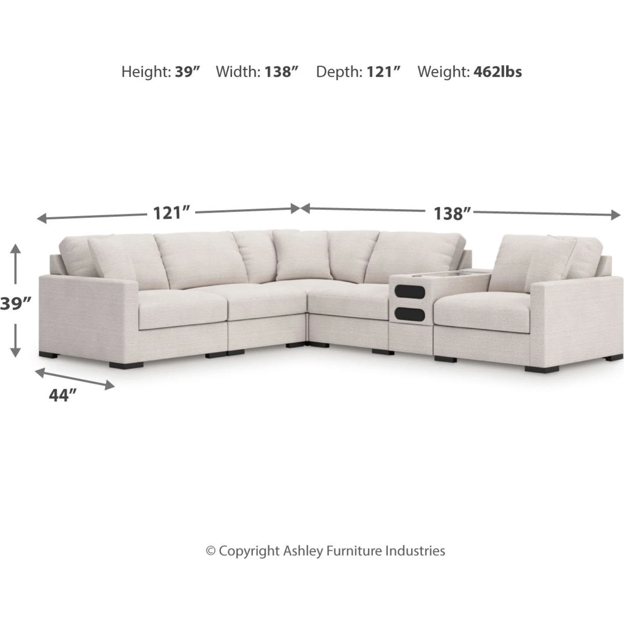 Omaha-Exclusive 6 Piece Modular Sectional with Audio System - Image 3