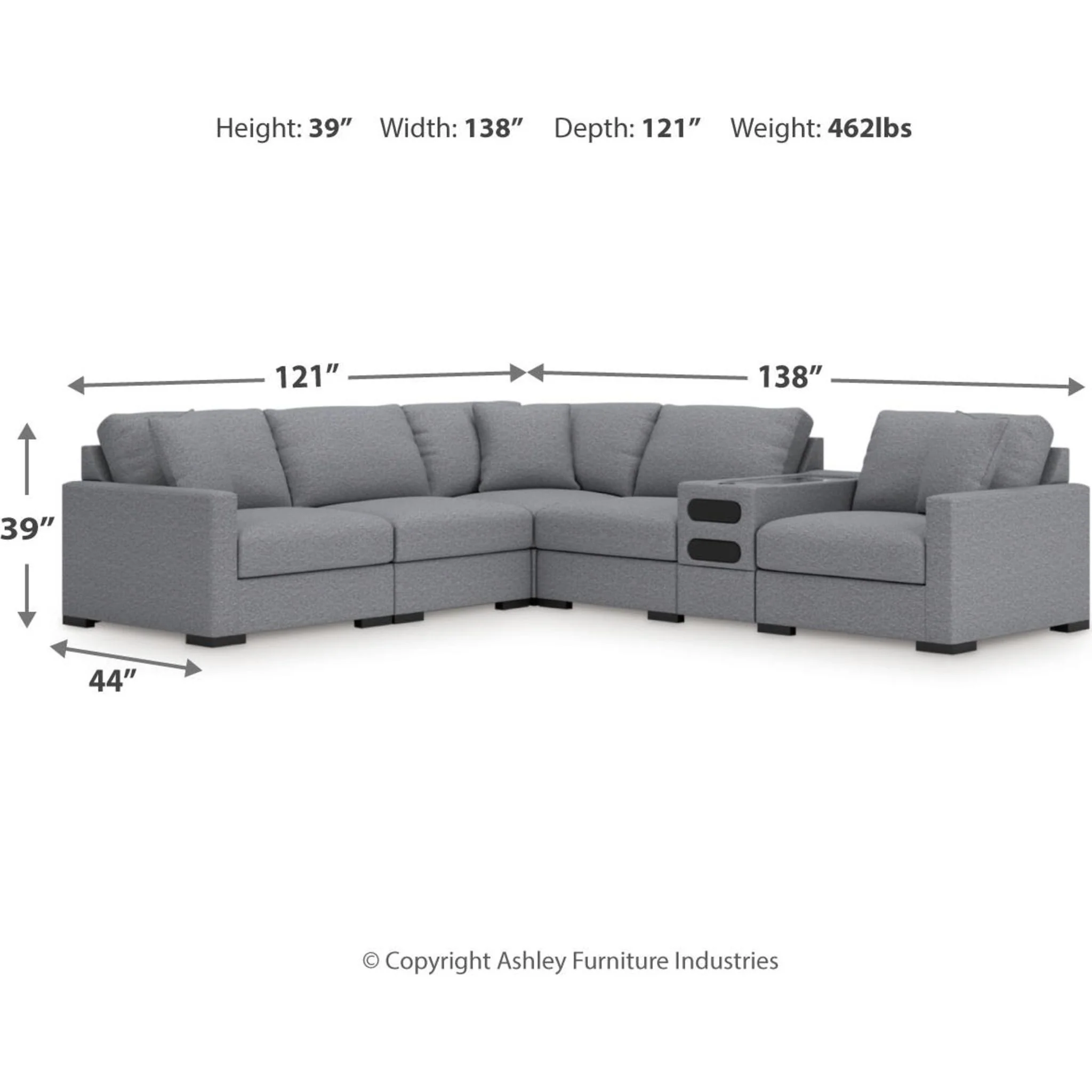 Omaha-Exclusive 6 Piece Modular Sectional with Audio System - Image 36