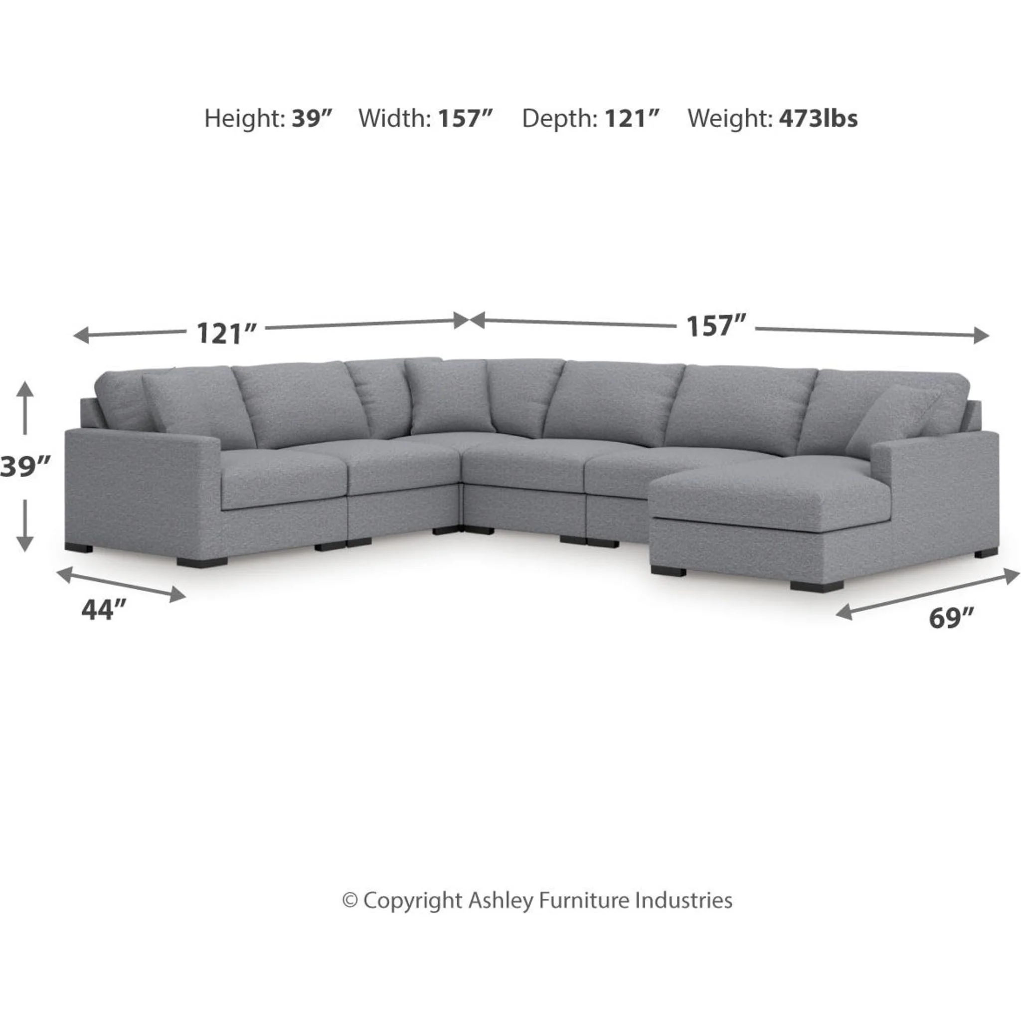 Omaha-Exclusive 6 Piece Modular Sectional with Chaise - Image 31