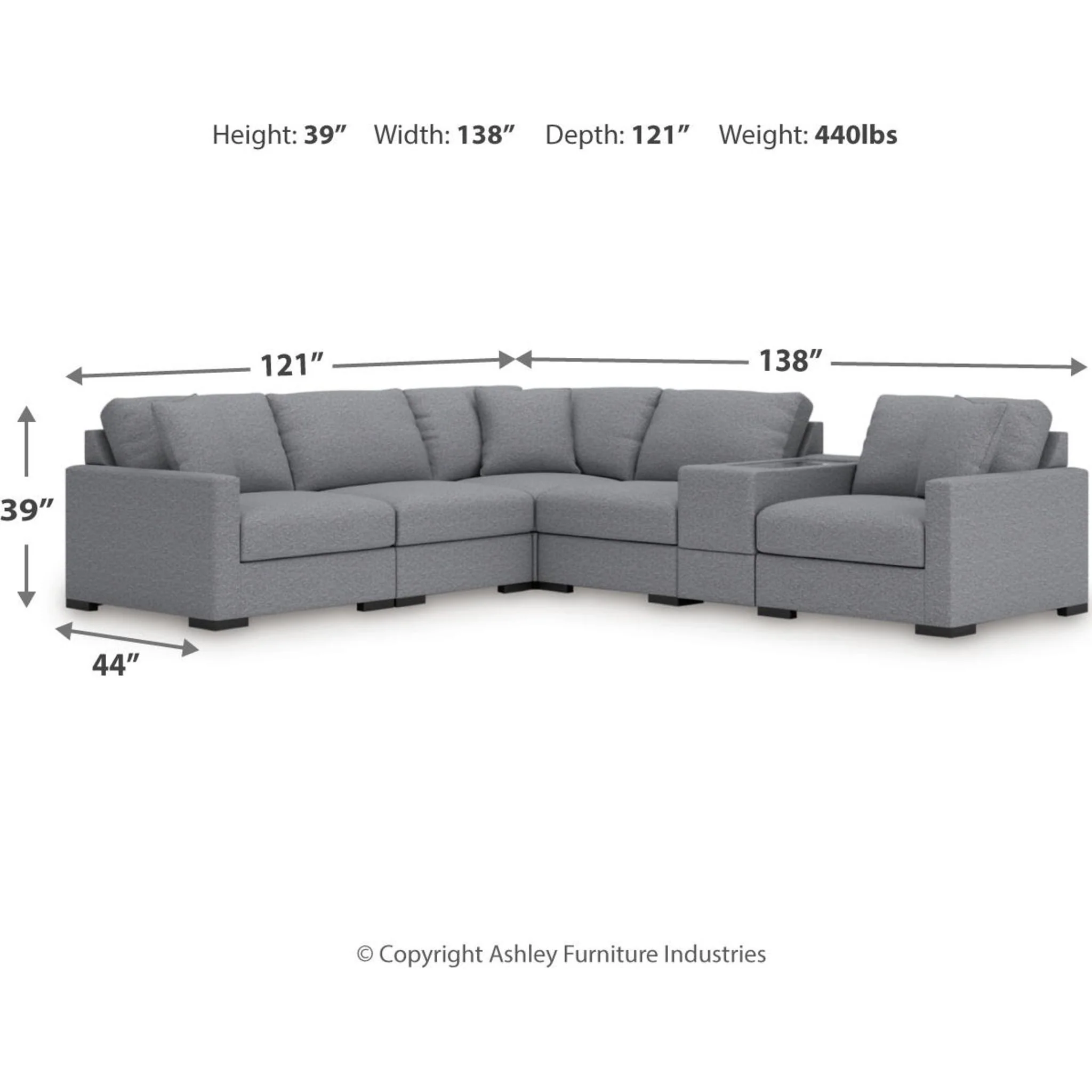 Omaha-Exclusive 6 Piece Modular Sectional with Storage - Image 3