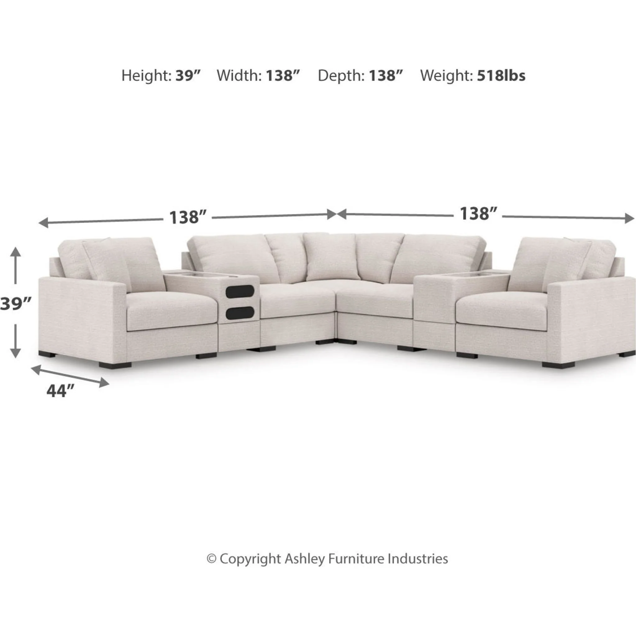 Omaha-Exclusive 7 Piece Modular Sectional with Audio System and Storage - Image 3