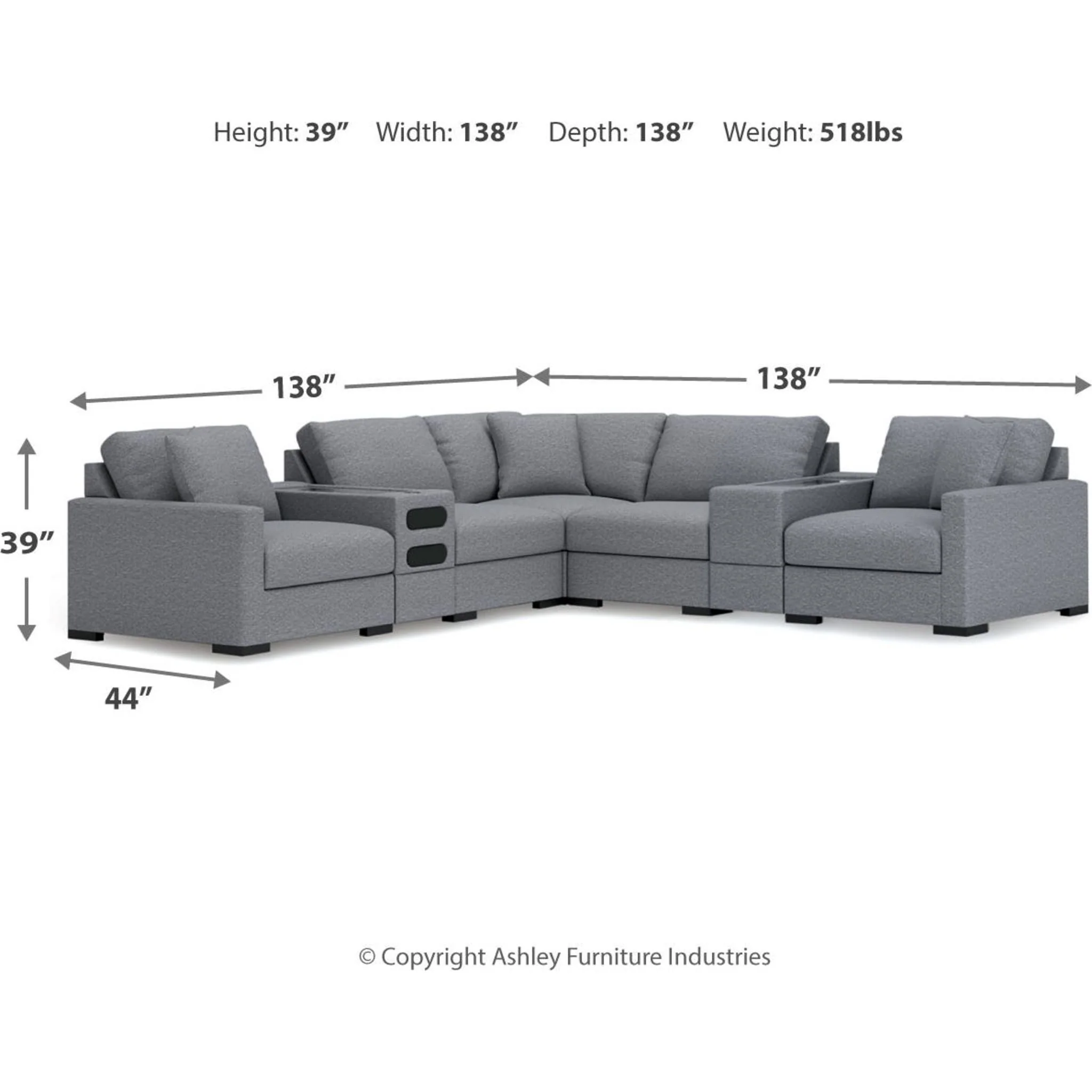 Omaha-Exclusive 7 Piece Modular Sectional with Audio System and Storage - Image 42