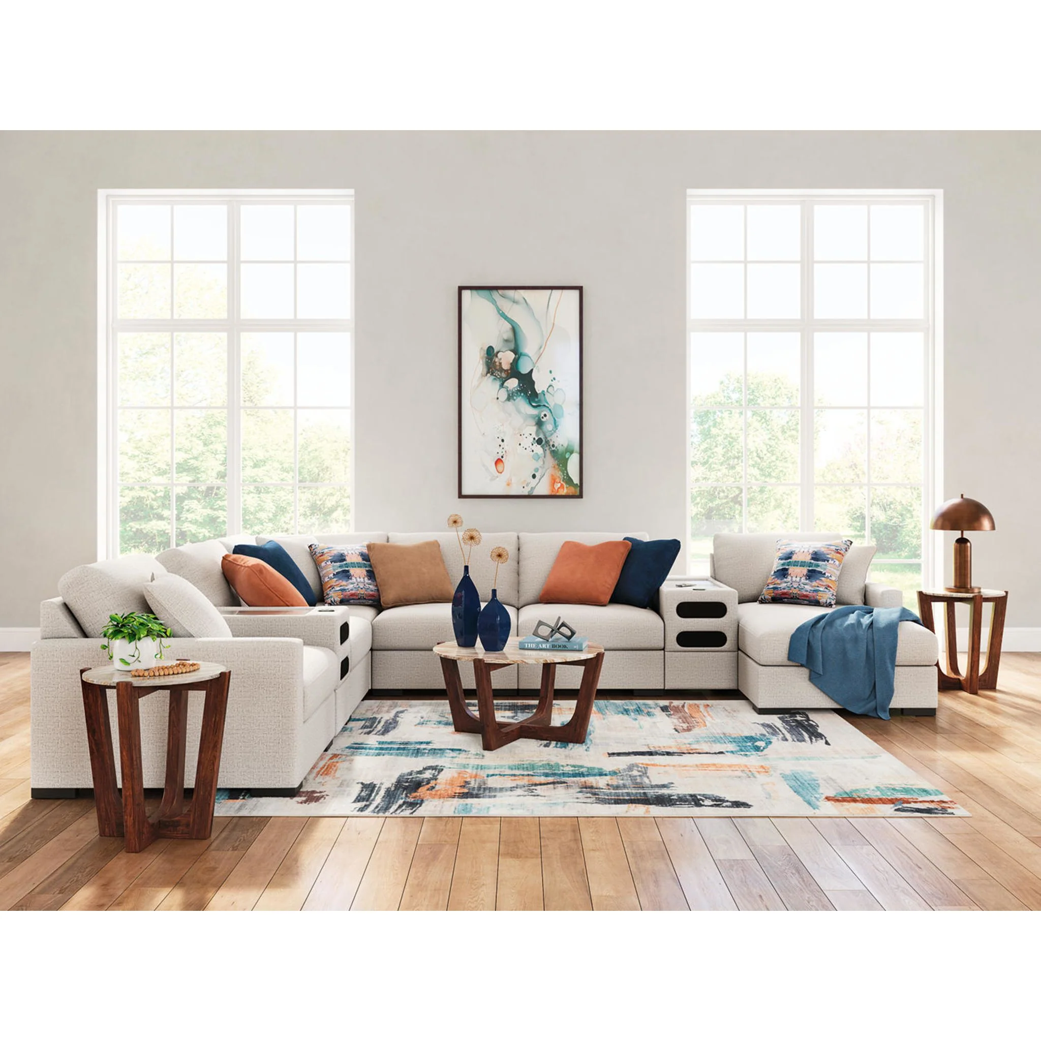 Omaha-Exclusive 8 Piece Modular Sectional with Audio System and Chaise - Image 11