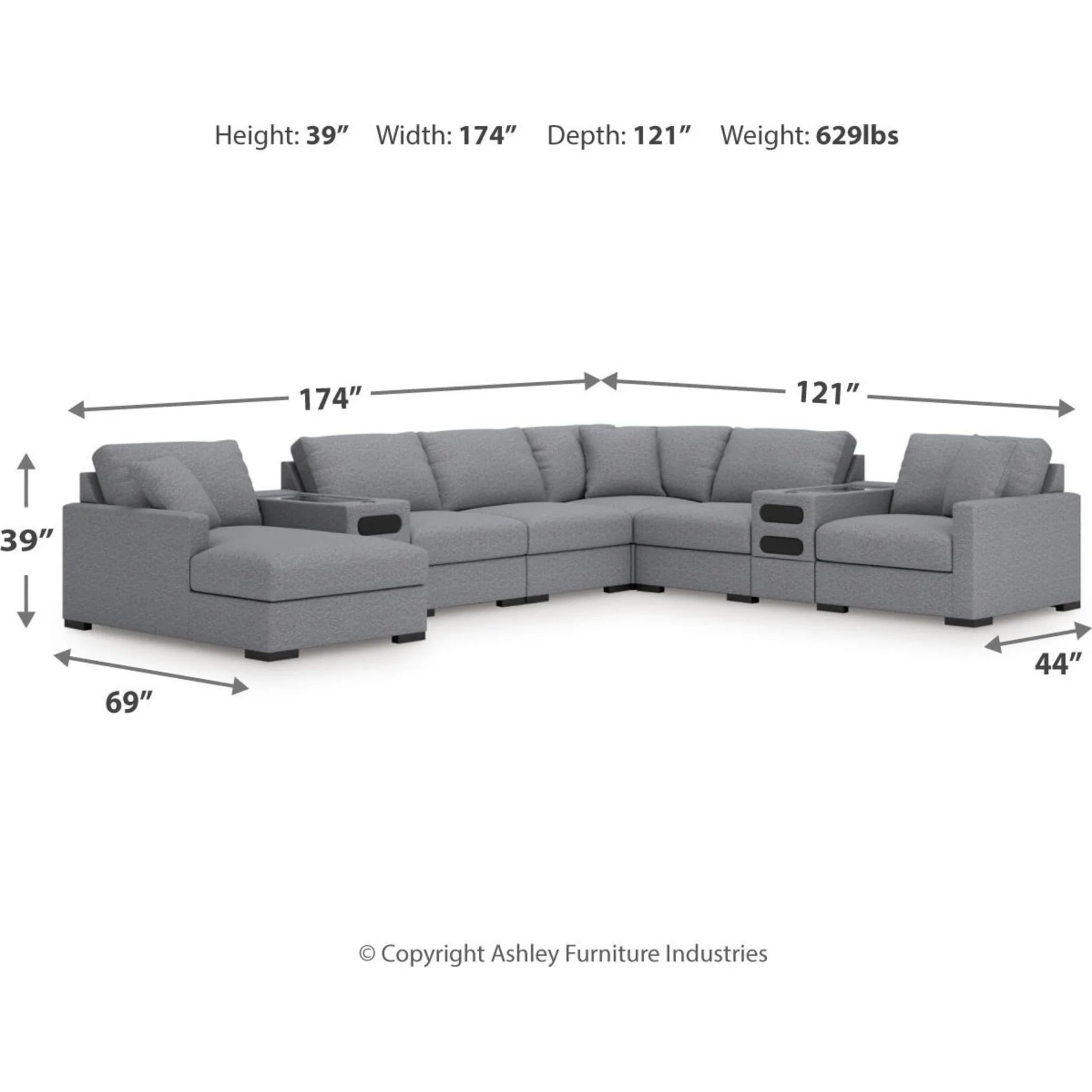 Omaha-Exclusive 8 Piece Modular Sectional with Audio System and Chaise - Image 25