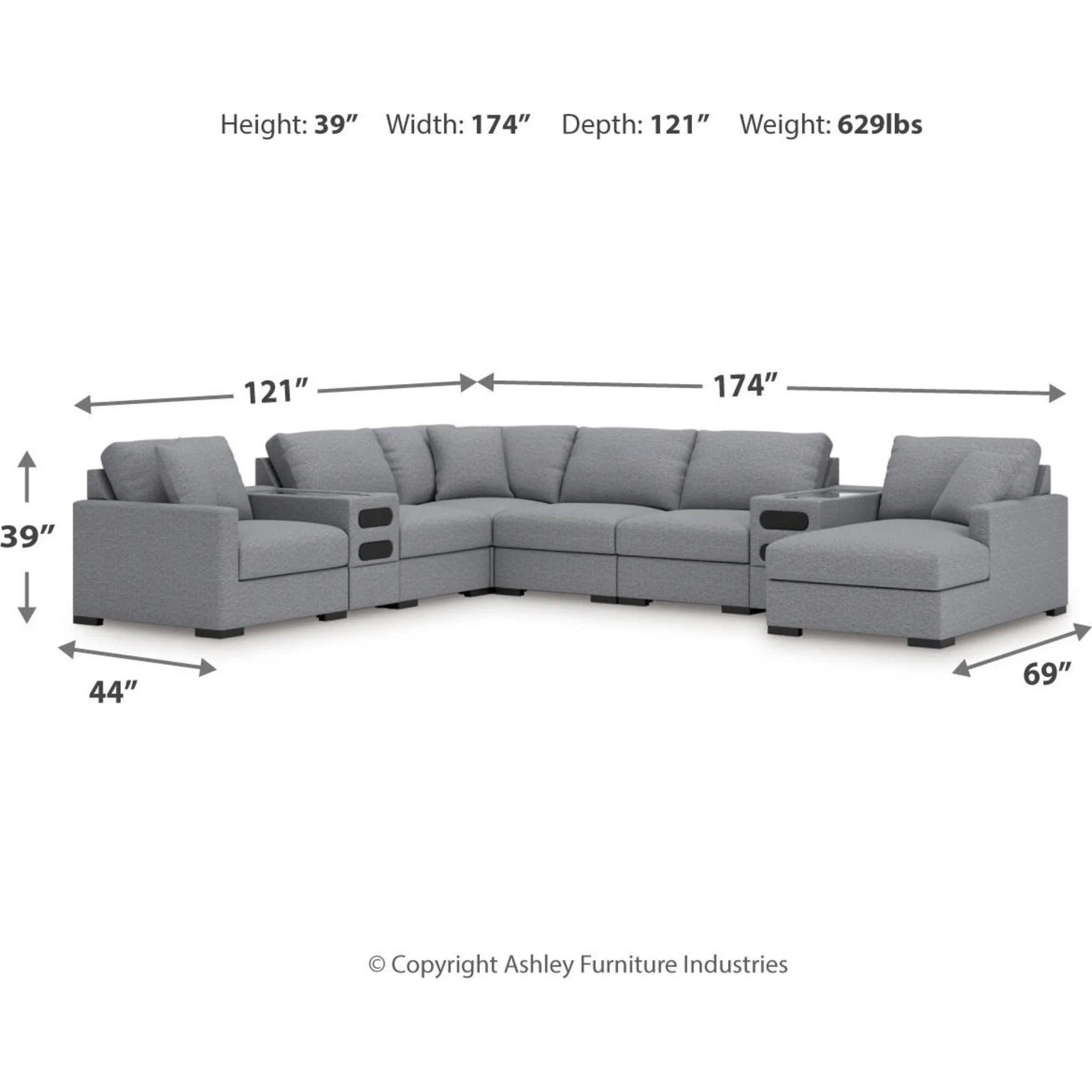 Omaha-Exclusive 8 Piece Modular Sectional with Audio System and Chaise - Image 35