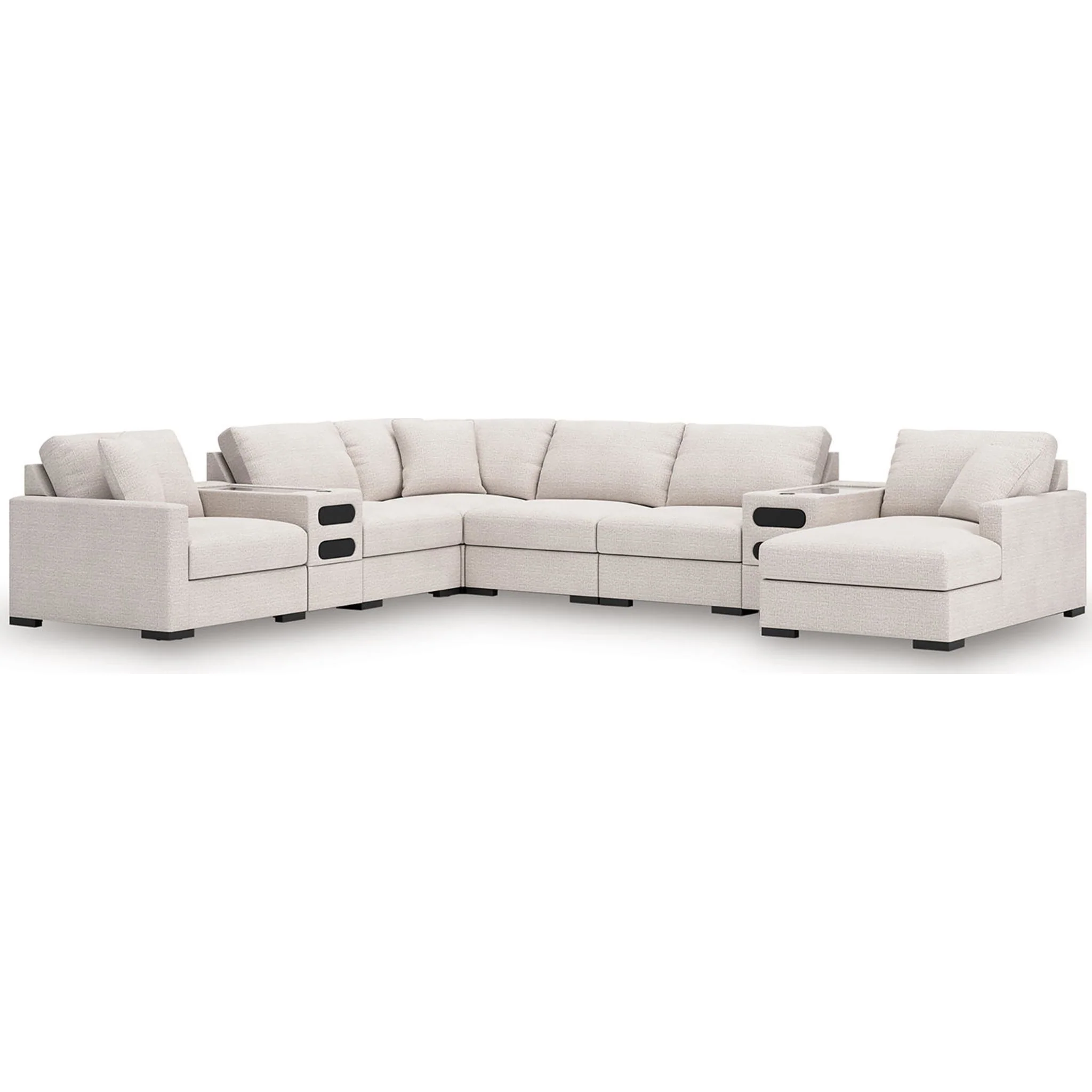 Omaha-Exclusive 8 Piece Modular Sectional with Audio System and Chaise - Image 4