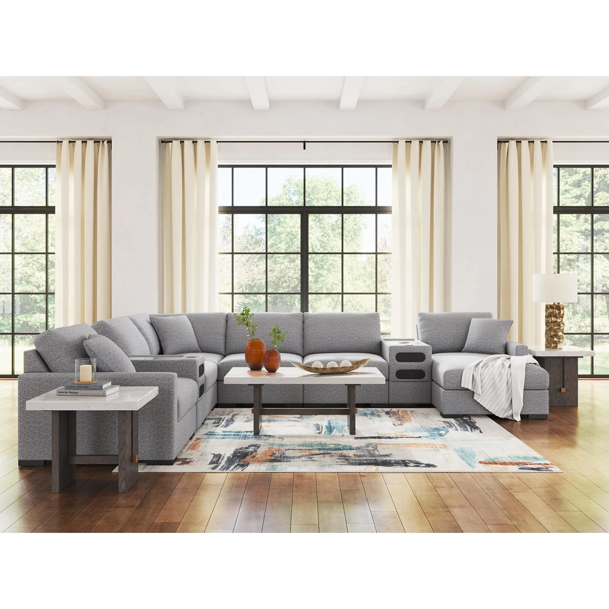 Omaha-Exclusive 8 Piece Modular Sectional with Audio System and Chaise - Image 42