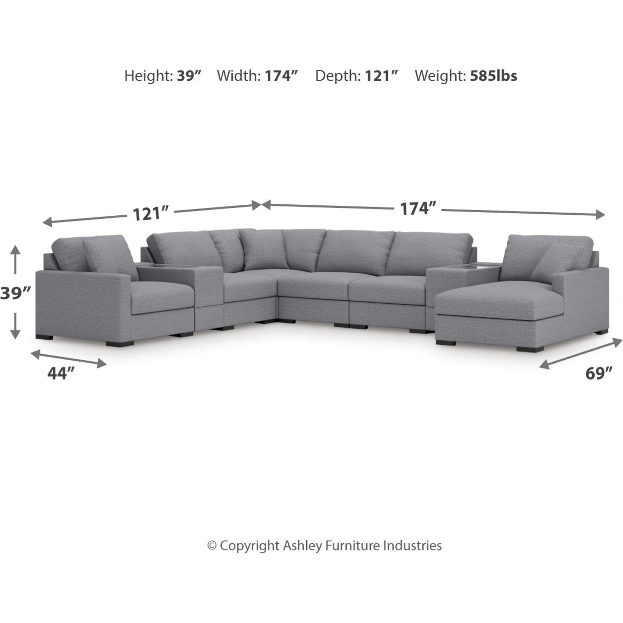 Omaha-Exclusive 8 Piece Modular Sectional with Chaise and Storage - Image 3