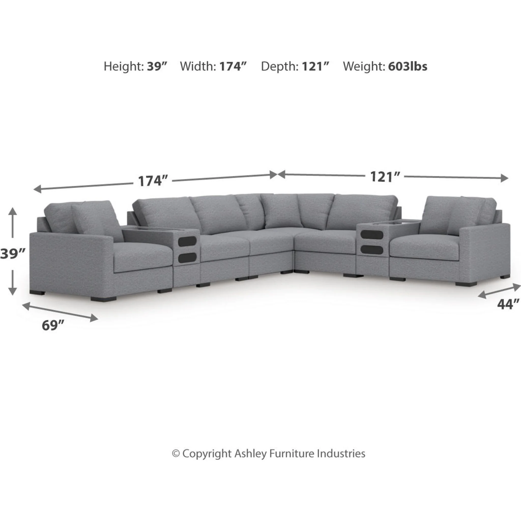 Omaha-Exclusive 8 Piece Modular Sectional with Dual Audio System - Image 3