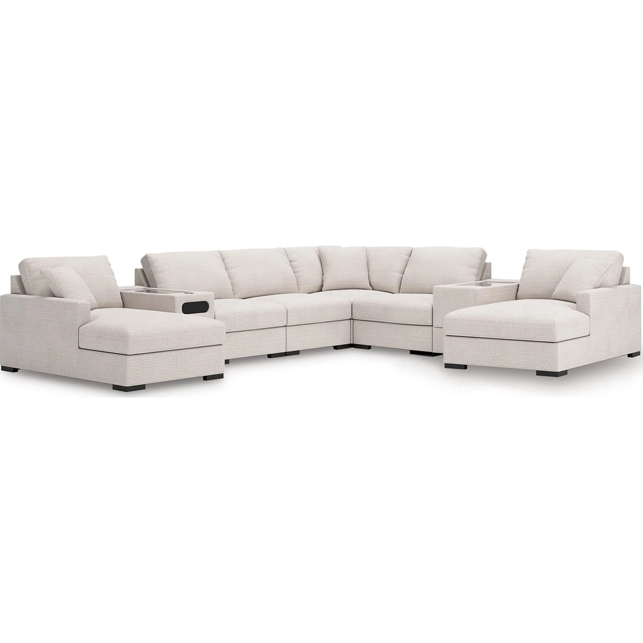 Omaha-Exclusive 8 Piece Modular Sectional with Dual Chaise. Audio System and Storage - Image 38