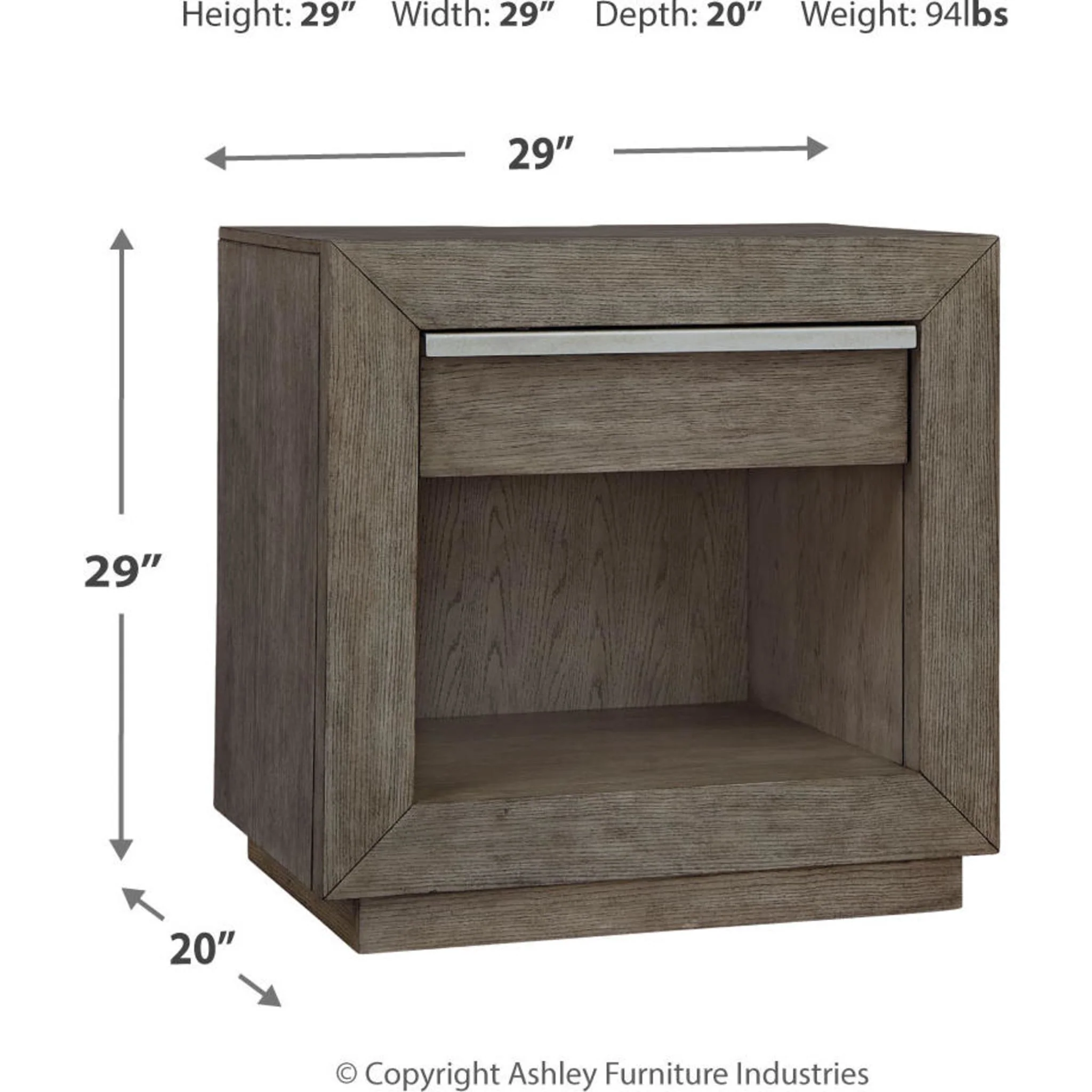 Anibecca One Drawer Nightstand - Image 14