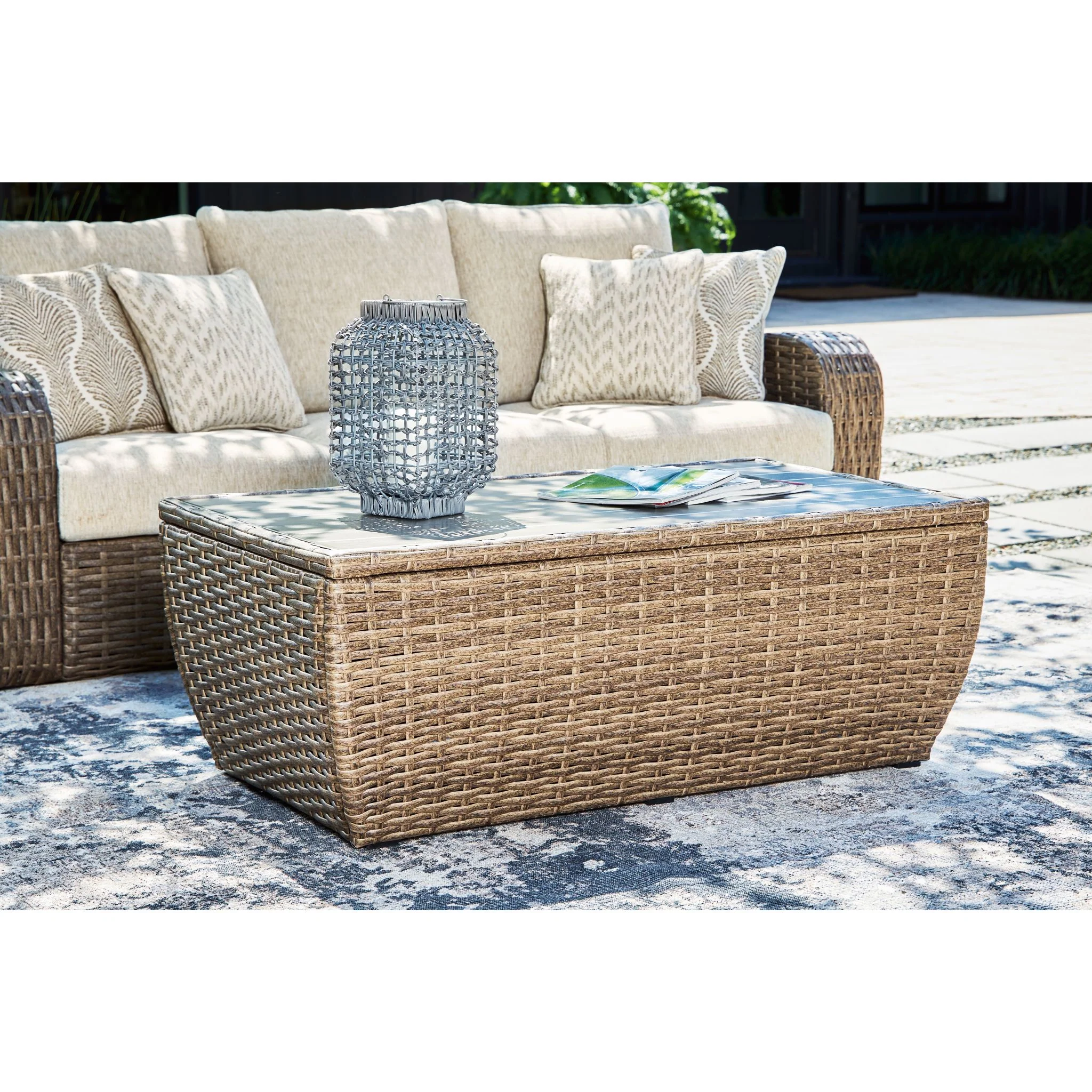Outdoor Sandy Bloom Rectangle Cocktail Table - Image 2
