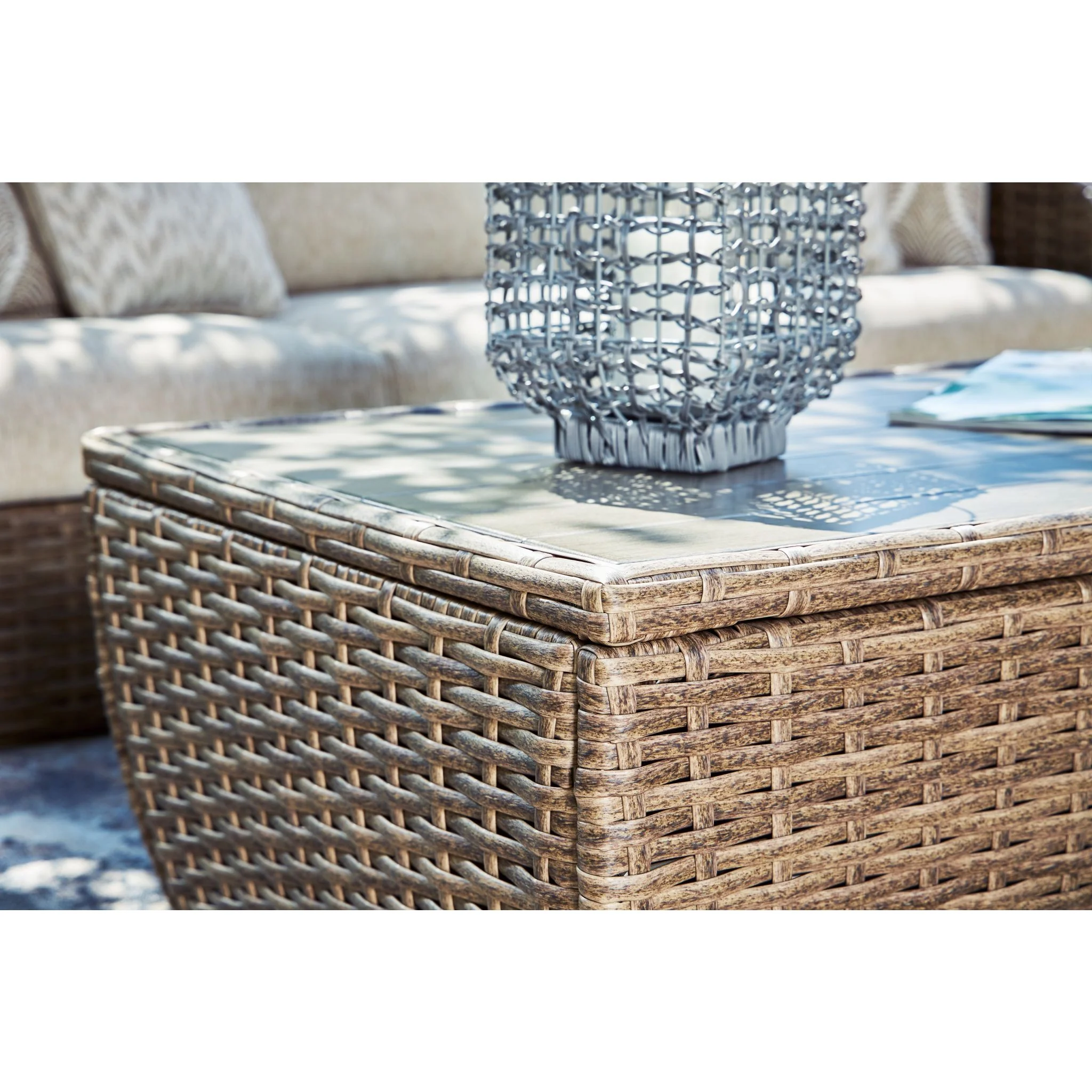Outdoor Sandy Bloom Rectangle Cocktail Table - Image 6