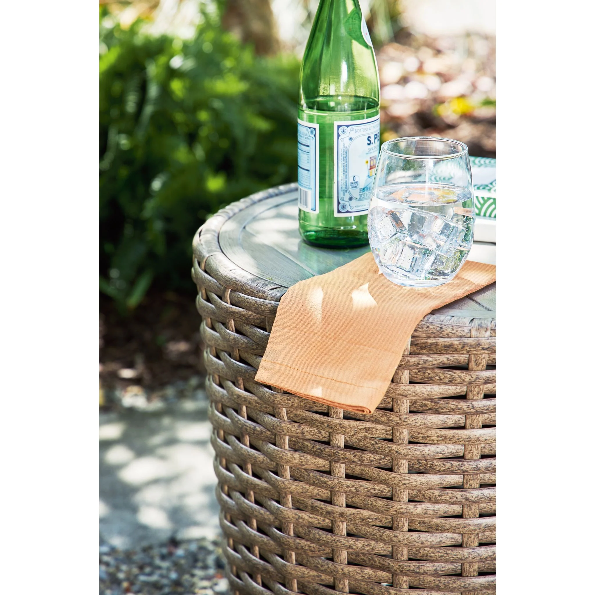 Outdoor Sandy Bloom Round End Table - Image 4