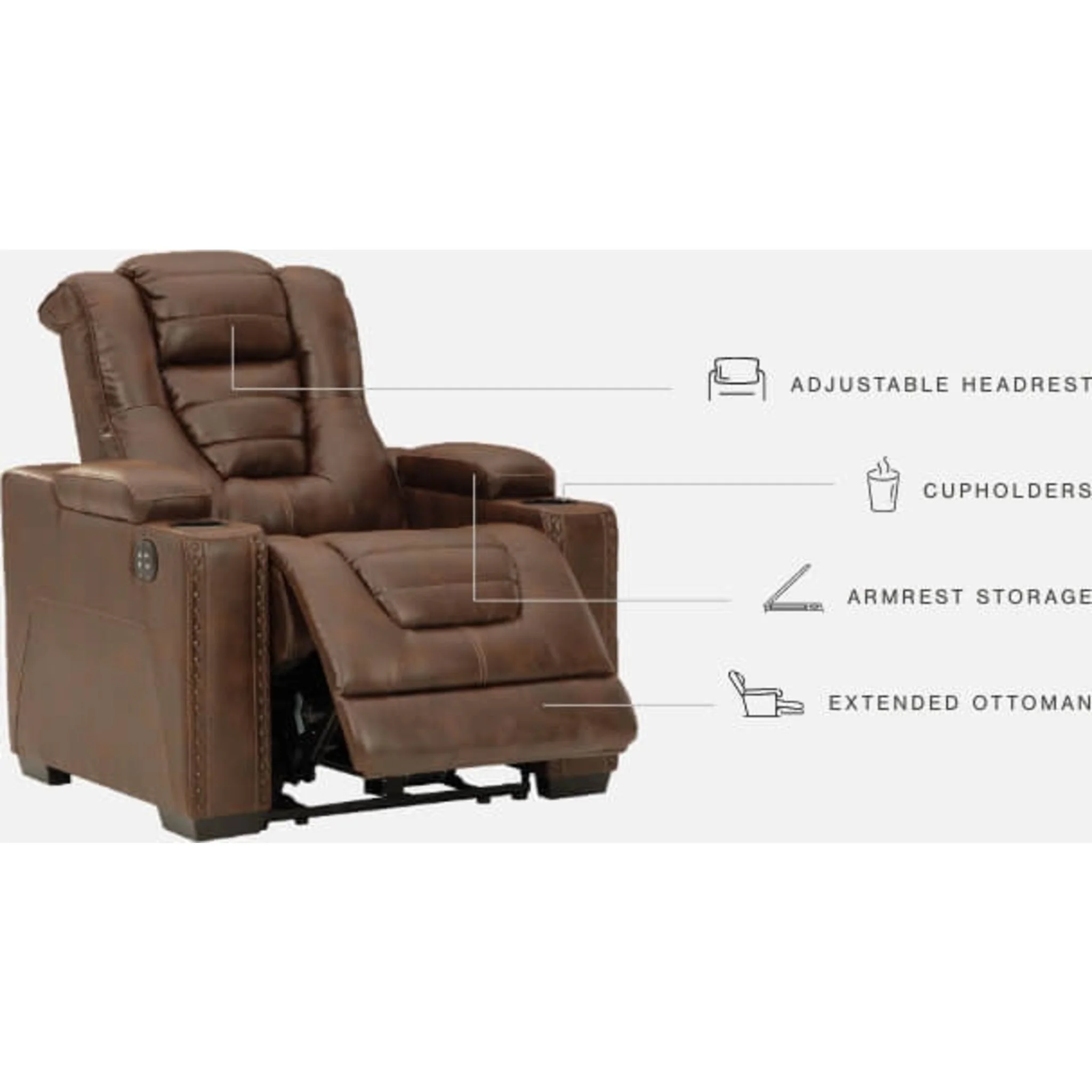 Owner's Box Power Recliner with Adjustable Headrest - Image 7