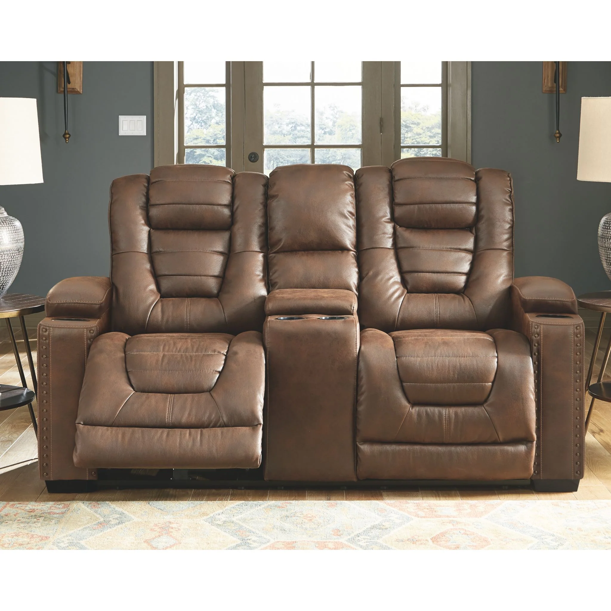 Owner's Box Power Reclining Loveseat with Adjustable Headrest - Image 3