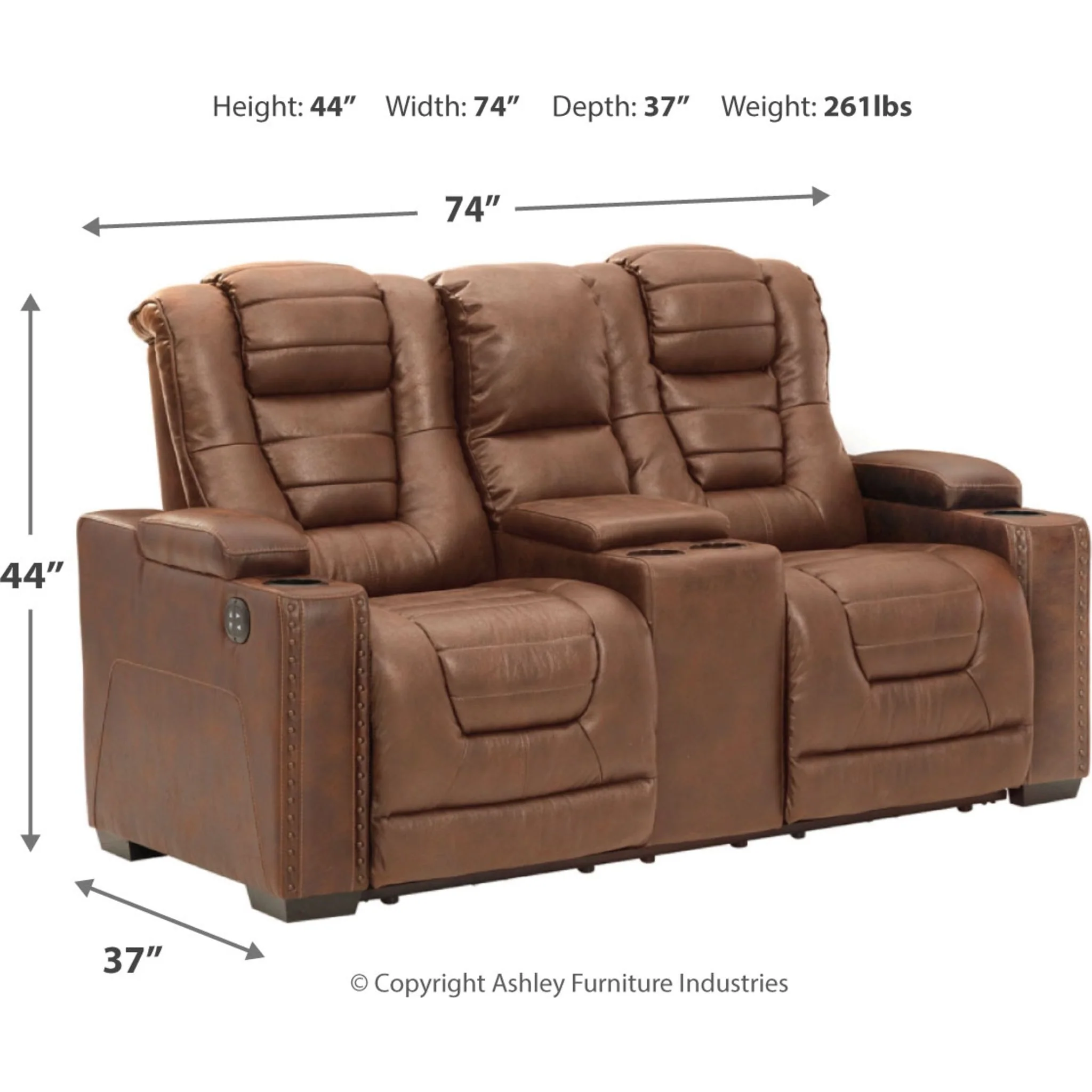 Owner's Box Power Reclining Loveseat with Adjustable Headrest - Image 8