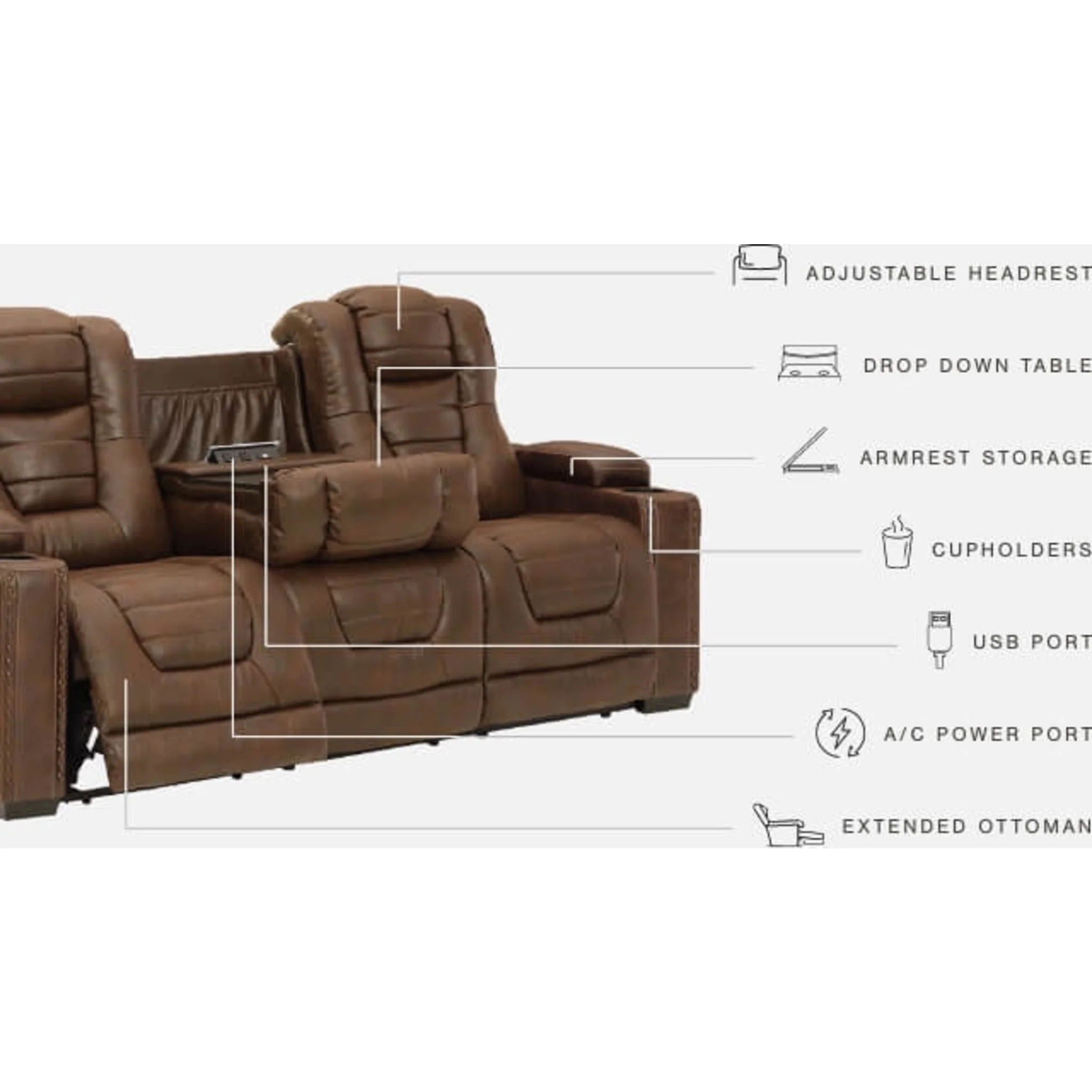 Owner's Box Power Reclining Sofa with Adjustable Headrest - Image 7