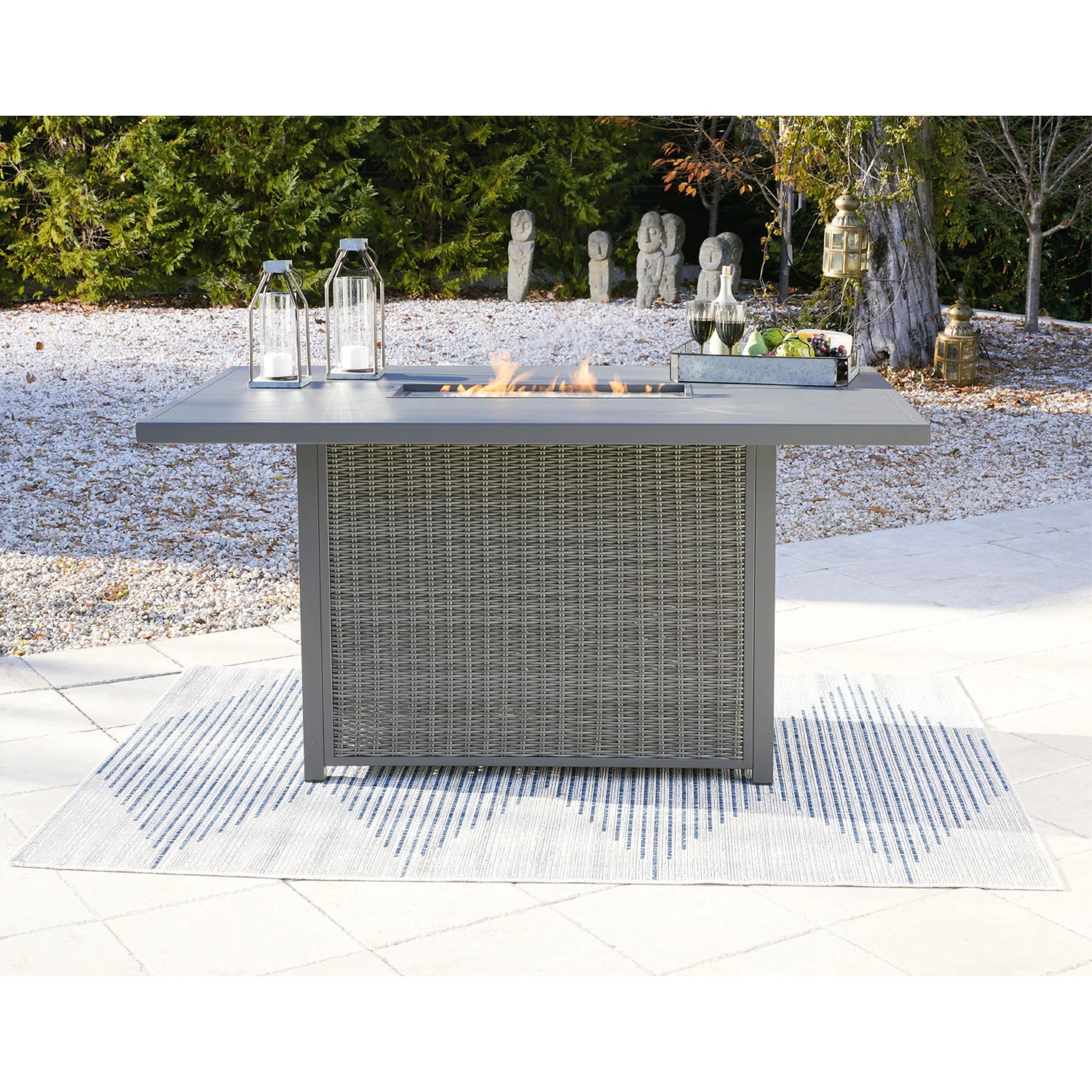 Outdoor Palazzo Bar Table with Fire Pit - Image 2