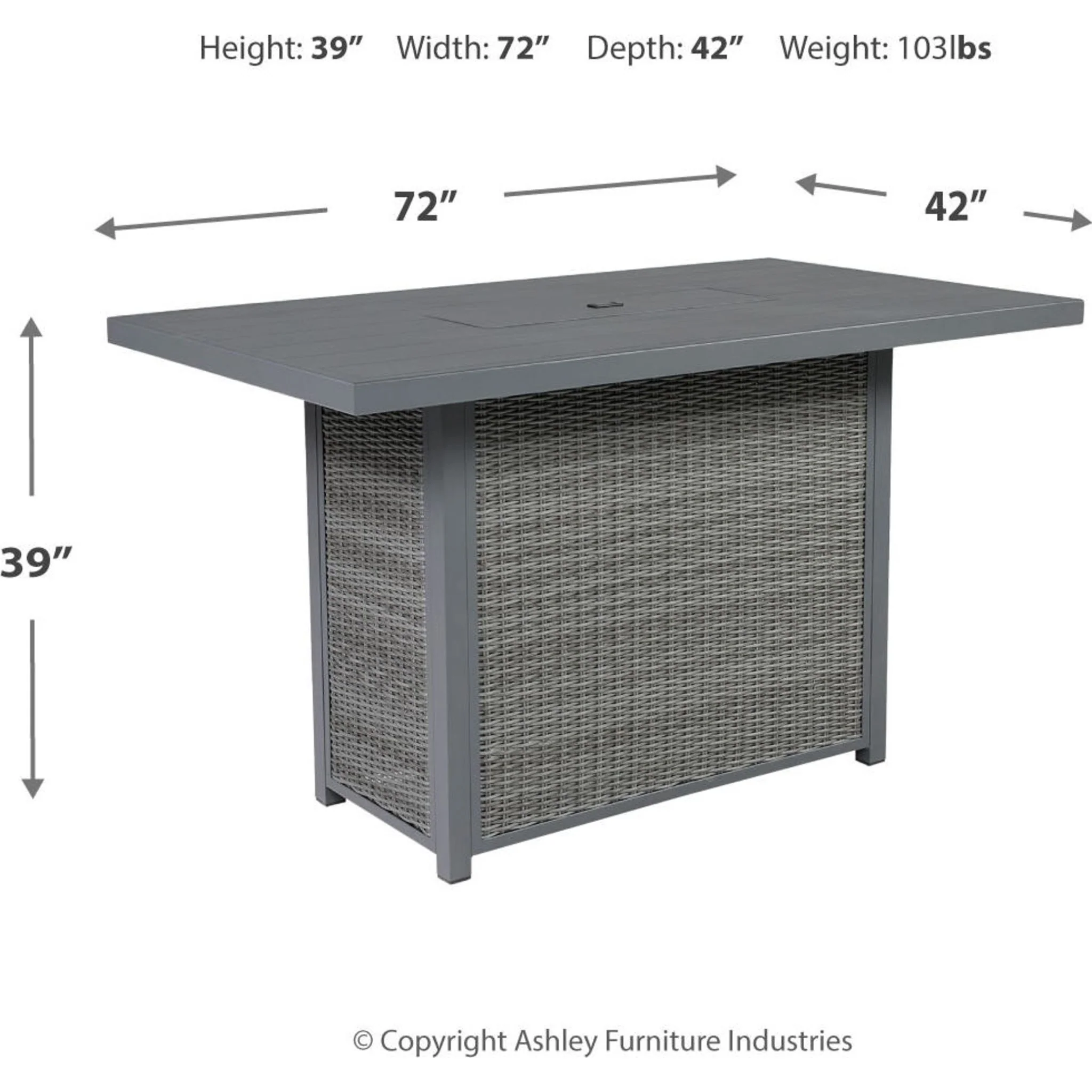 Outdoor Palazzo Bar Table with Fire Pit - Image 5