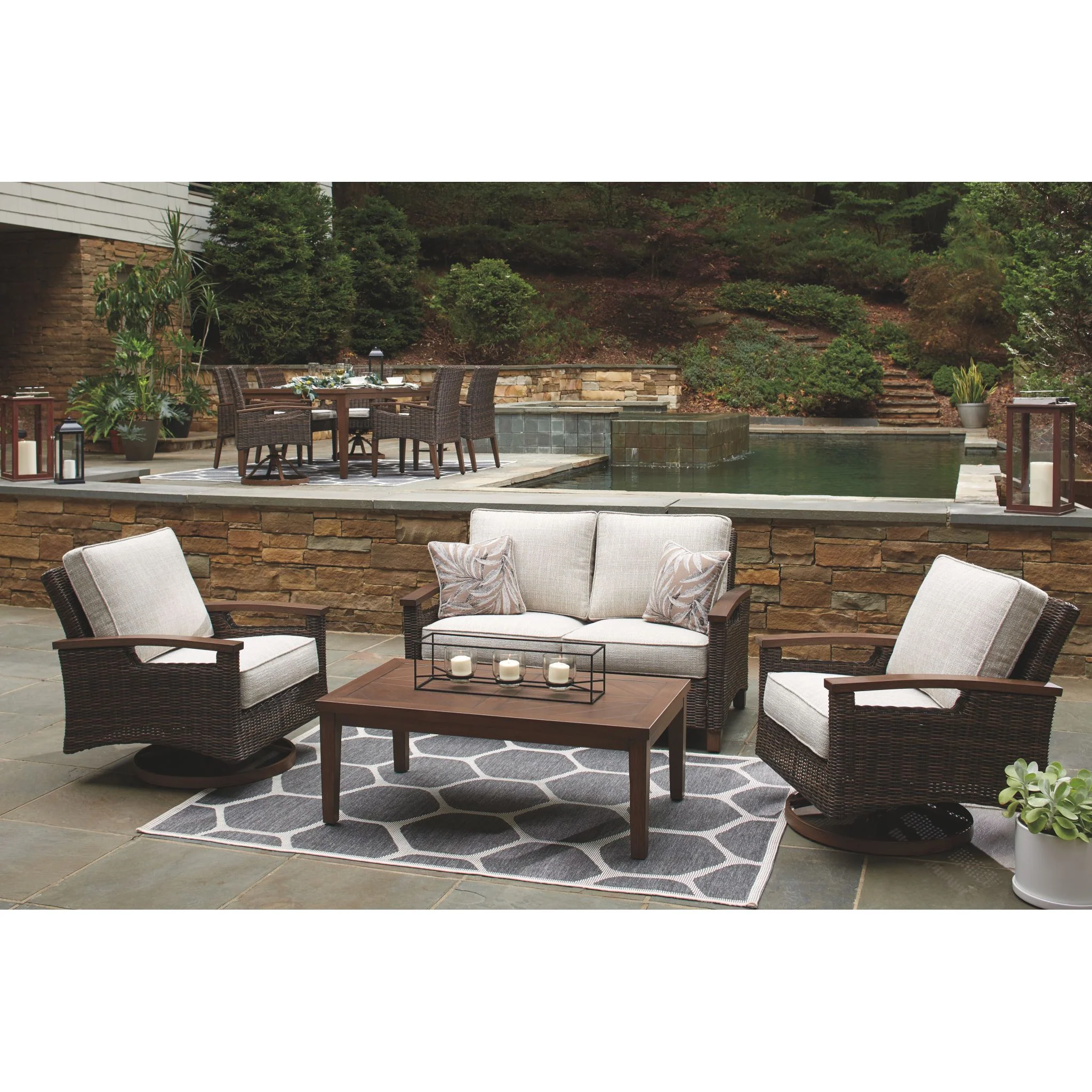 Paradise Trail Outdoor Loveseat with Cushion - Image 8