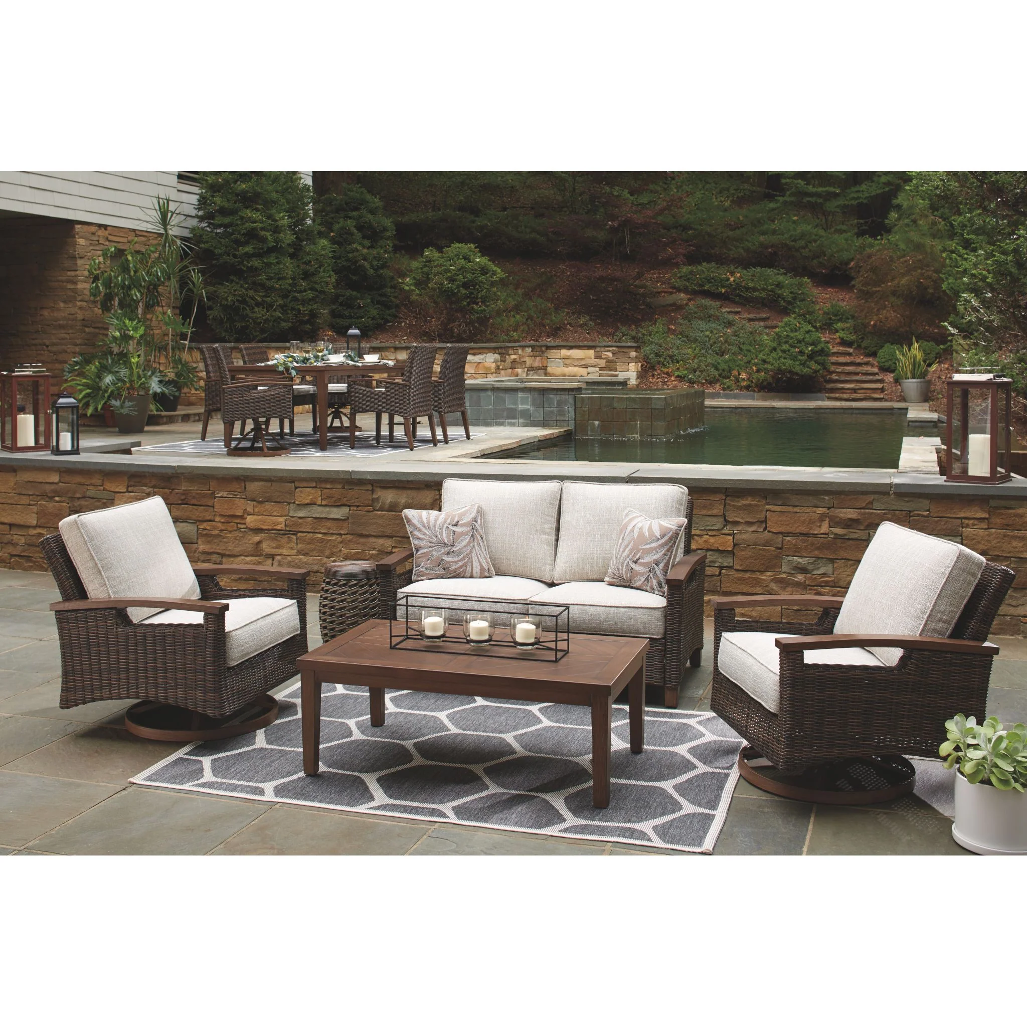 Paradise Trail Outdoor Loveseat with Cushion - Image 9