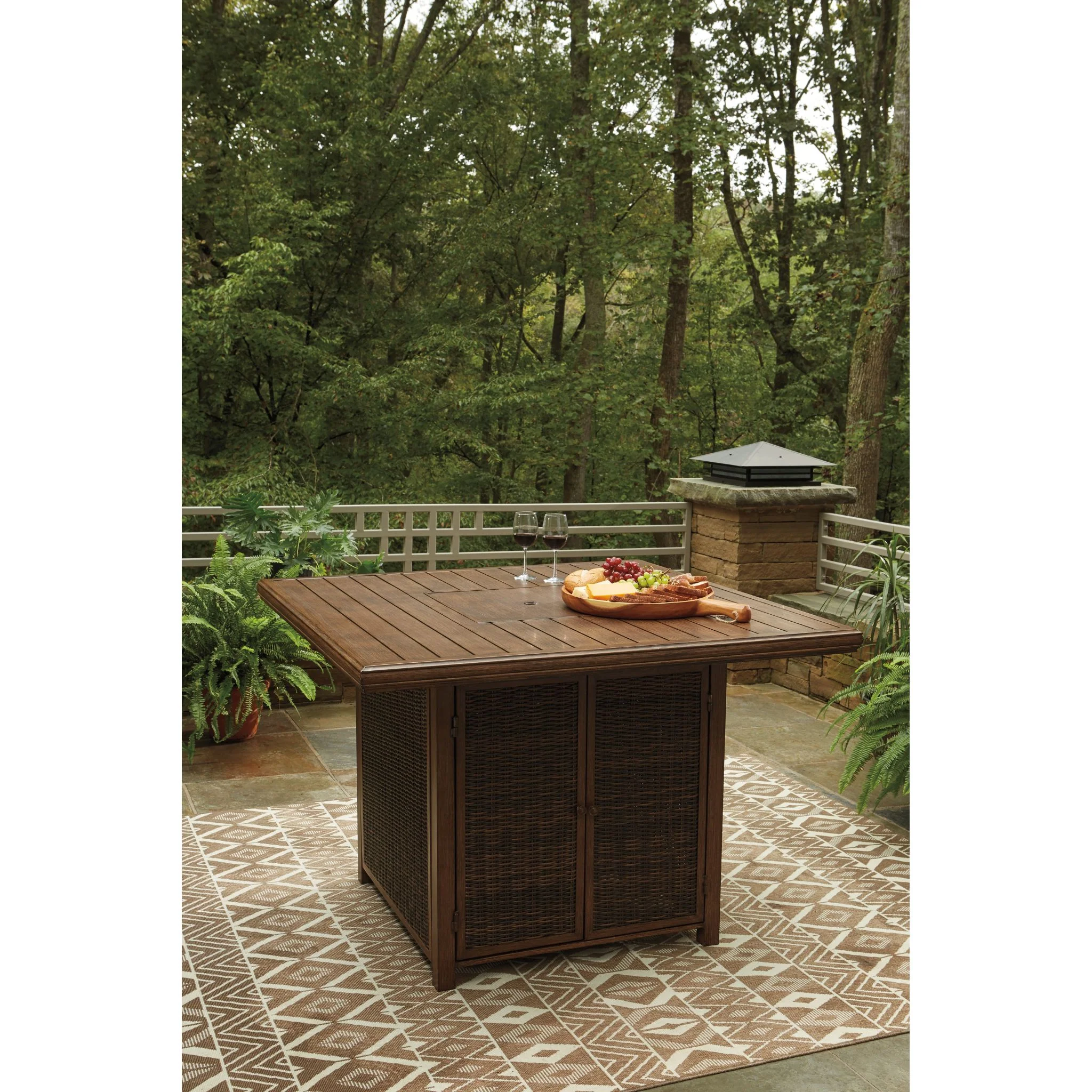 Paradise Trail Outdoor Bar Table with Fire Pit - Image 10