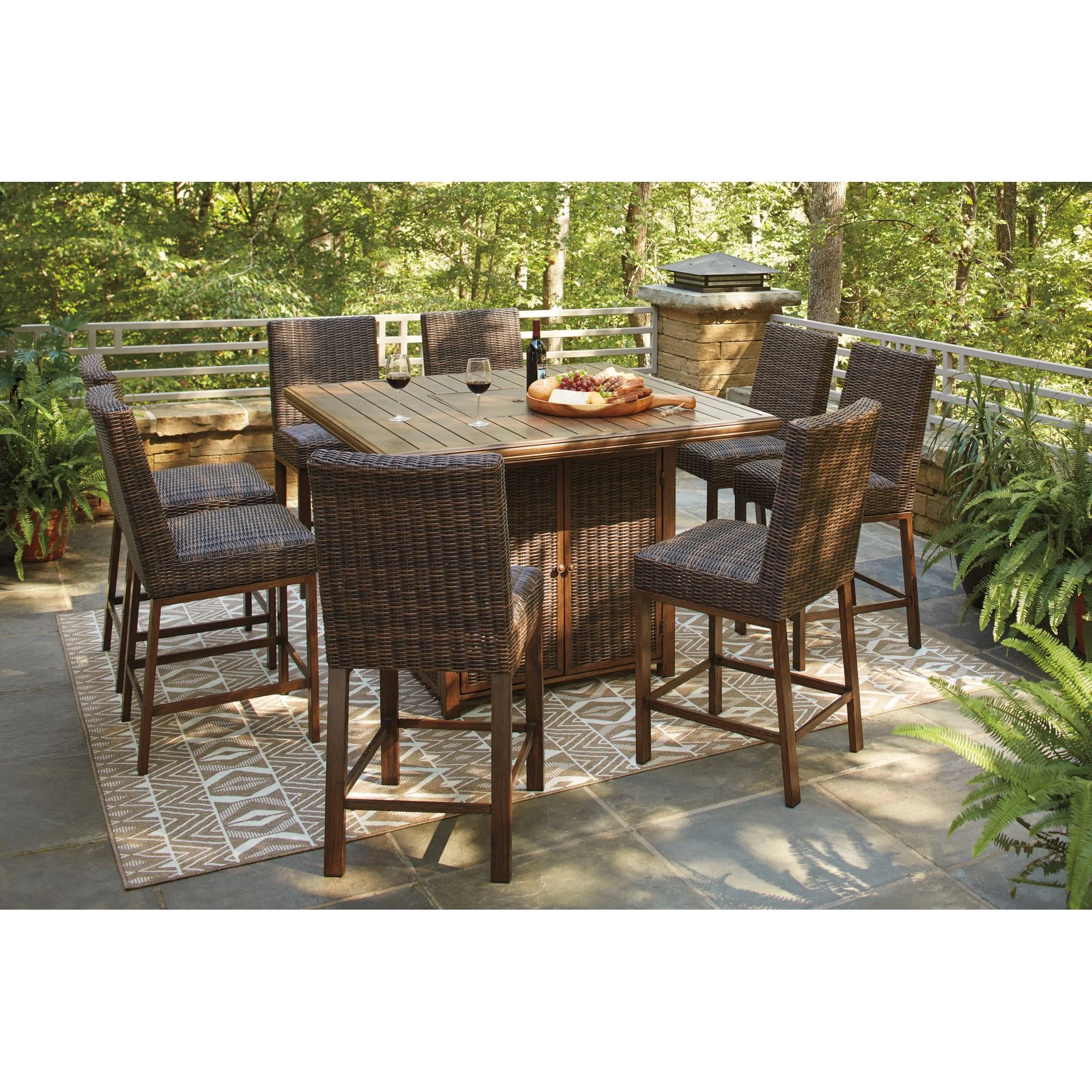 Paradise Trail Outdoor Bar Table with Fire Pit - Image 11