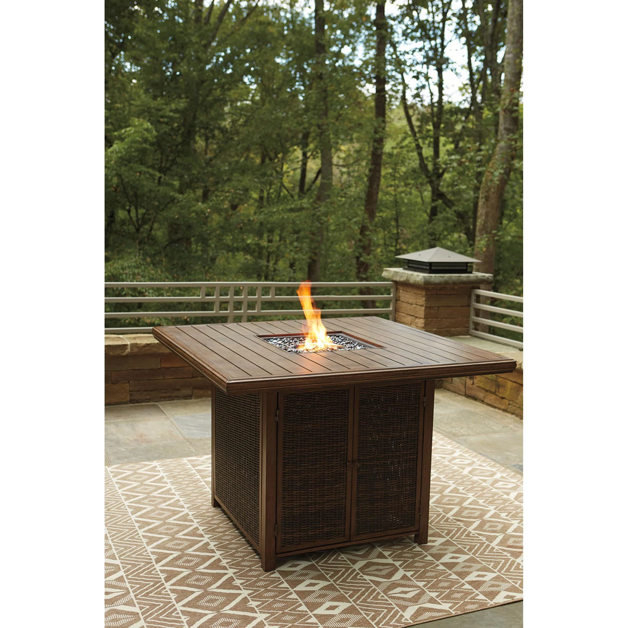 Paradise Trail Outdoor Bar Table with Fire Pit - Image 19