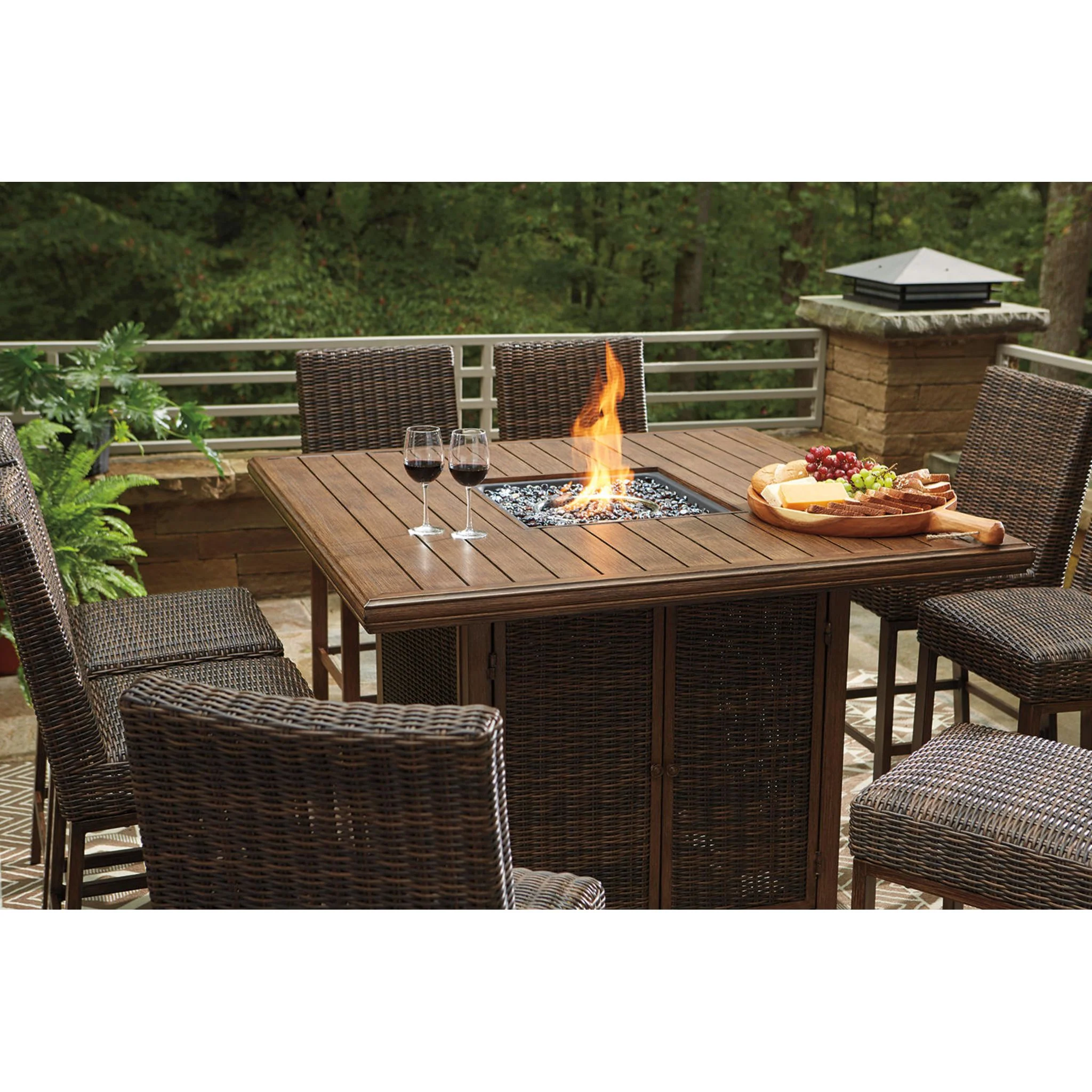 Paradise Trail Outdoor Bar Table with Fire Pit - Image 20