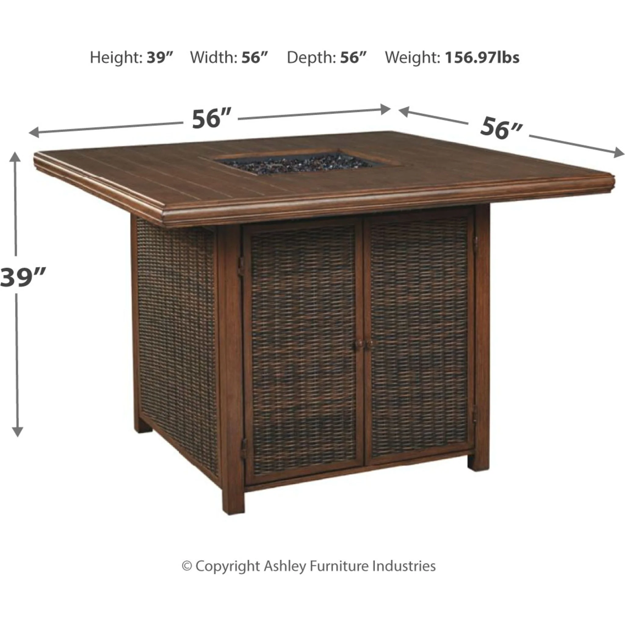Paradise Trail Outdoor Bar Table with Fire Pit - Image 3