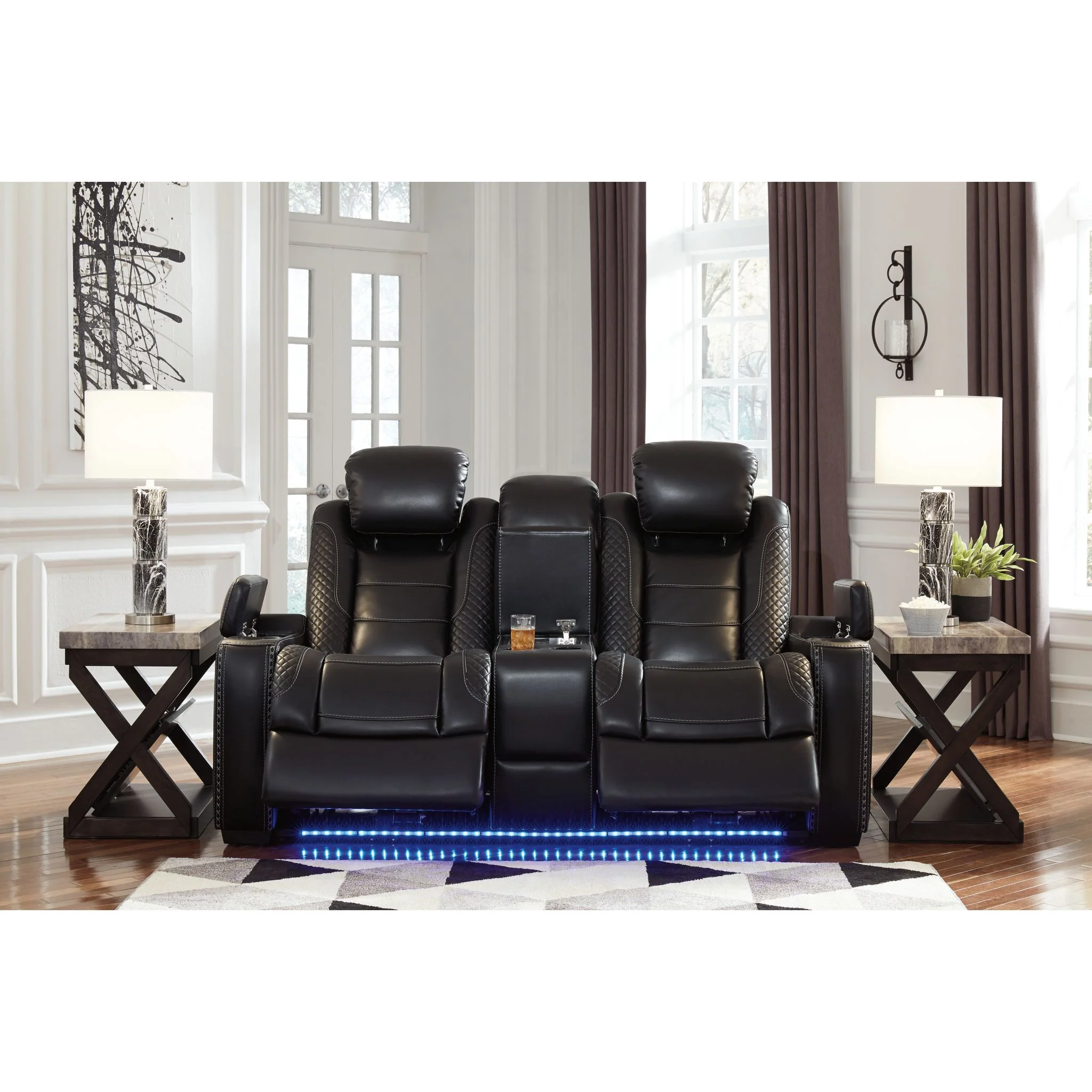 Party Time Power Reclining Loveseat with Console and Adj Head - Image 3