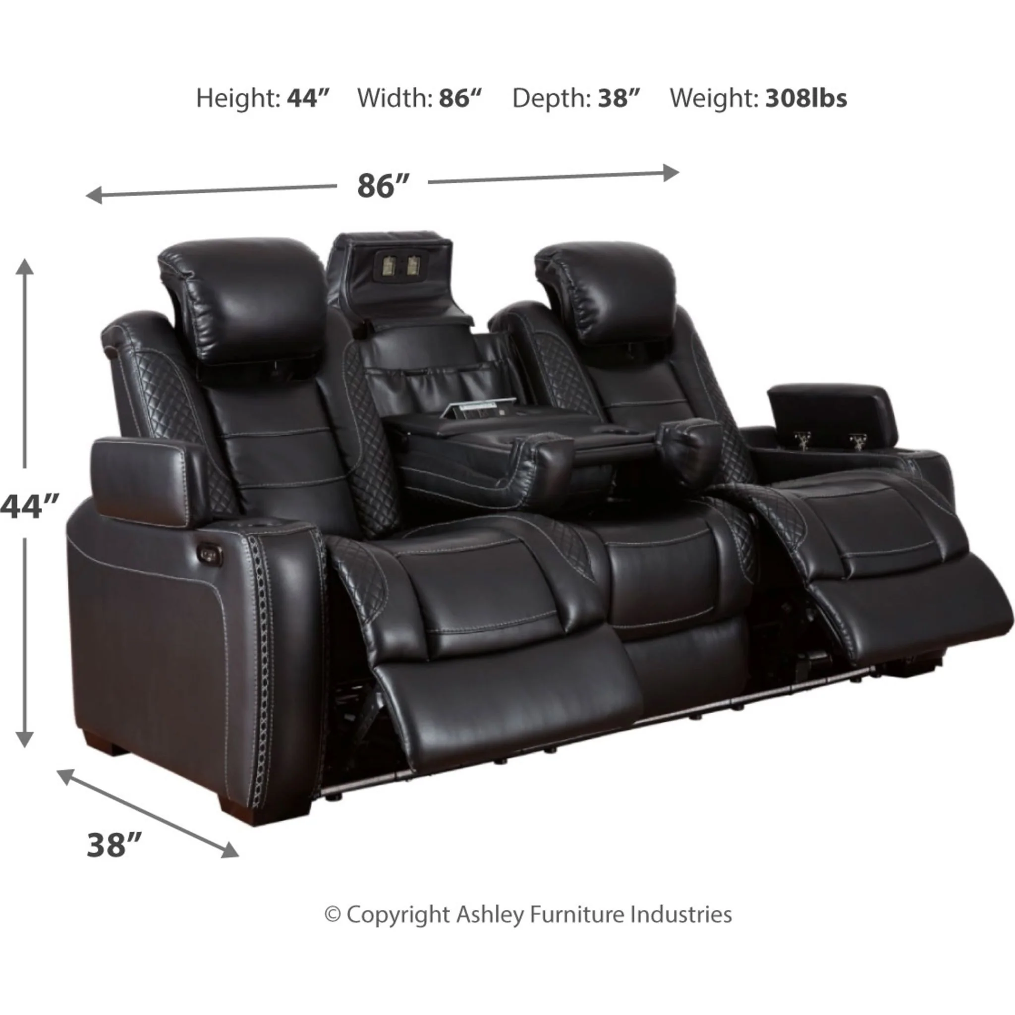 Party Time Power Reclining Sofa with Adjustable Headrest - Image 10