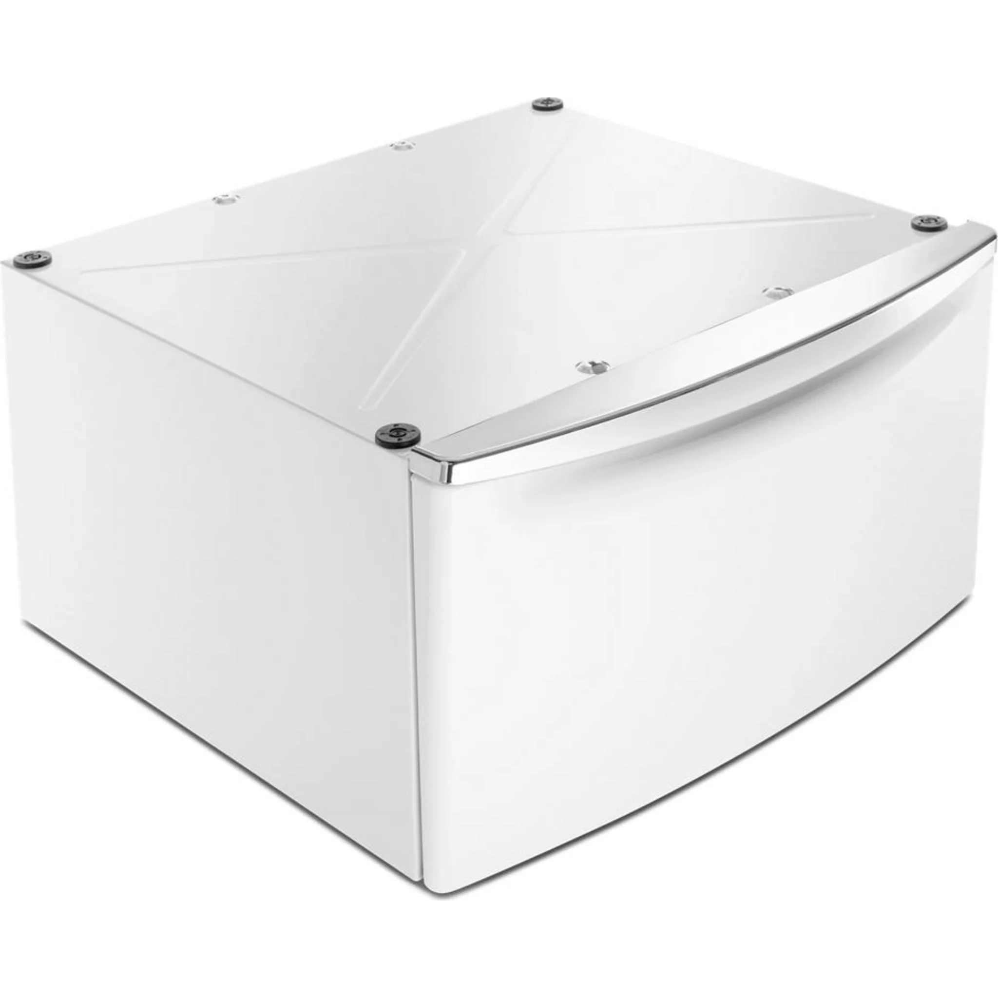 Whirlpool 15.5" (39.4 cm) Pedestal for Front Load Washer and Dryer with Storage -White with Chrome (XHPC155XW) - Image 4