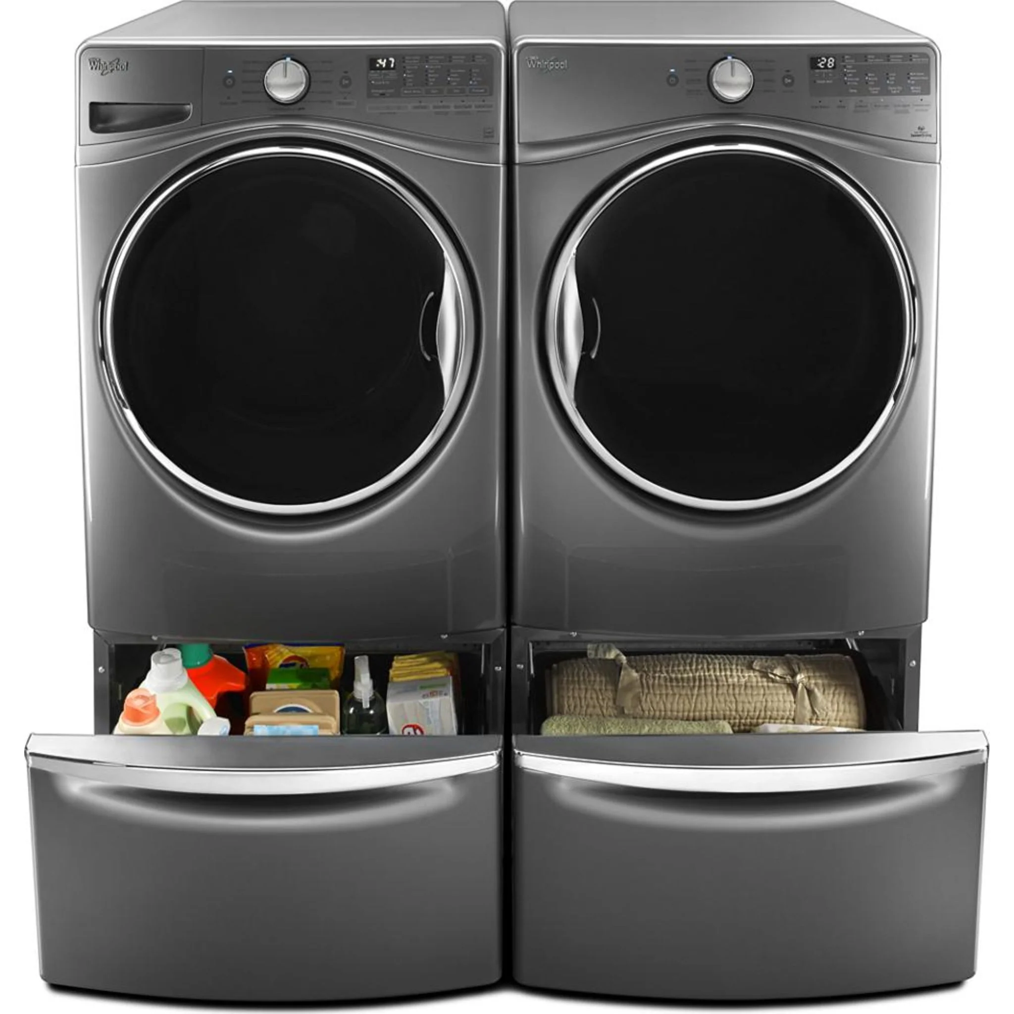 Whirlpool 15.5" (39.4 cm) Pedestal for Front Load Washer and Dryer with Storage -Chrome Shadow (XHPC155YC) - Image 13