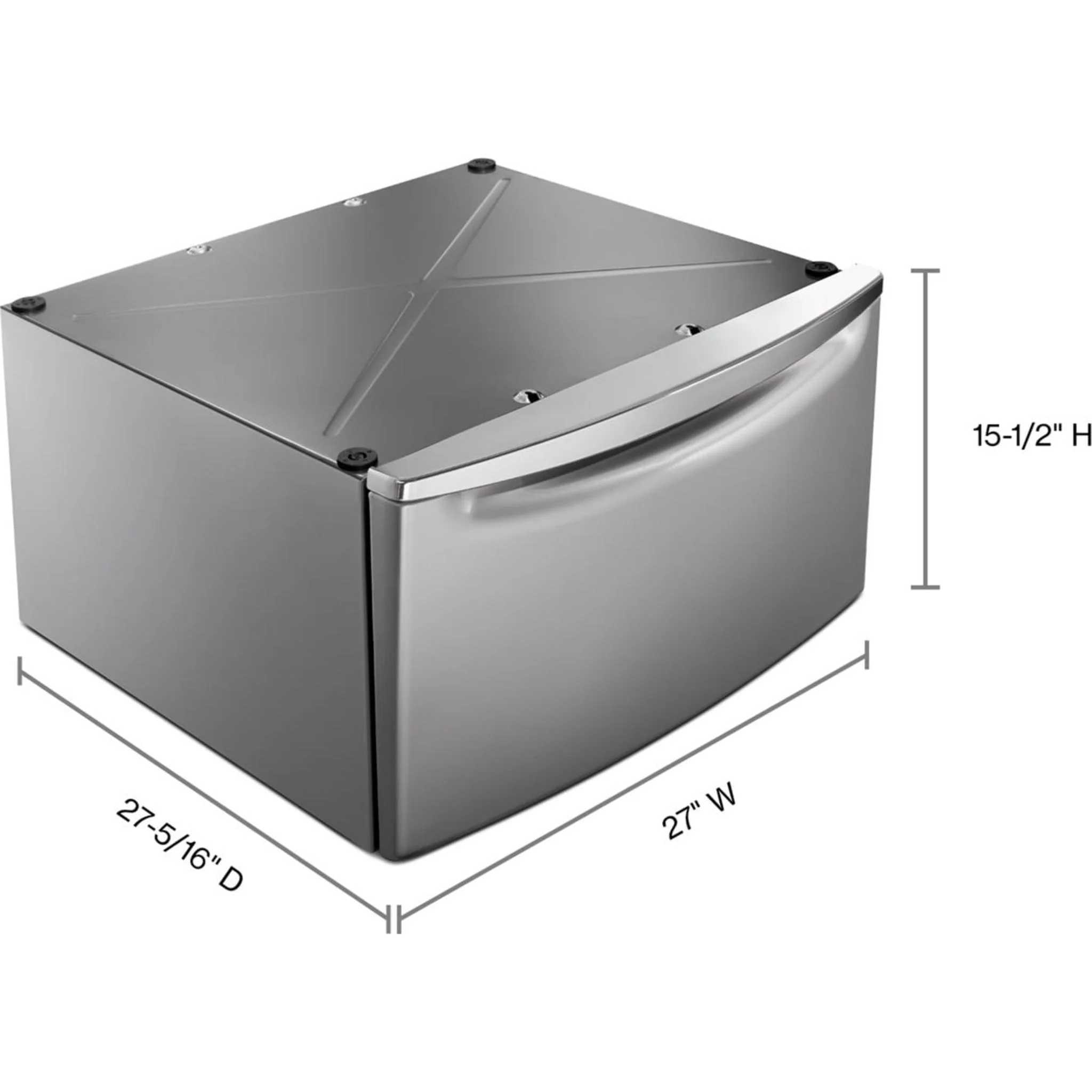 Whirlpool 15.5" (39.4 cm) Pedestal for Front Load Washer and Dryer with Storage -Chrome Shadow (XHPC155YC) - Image 14