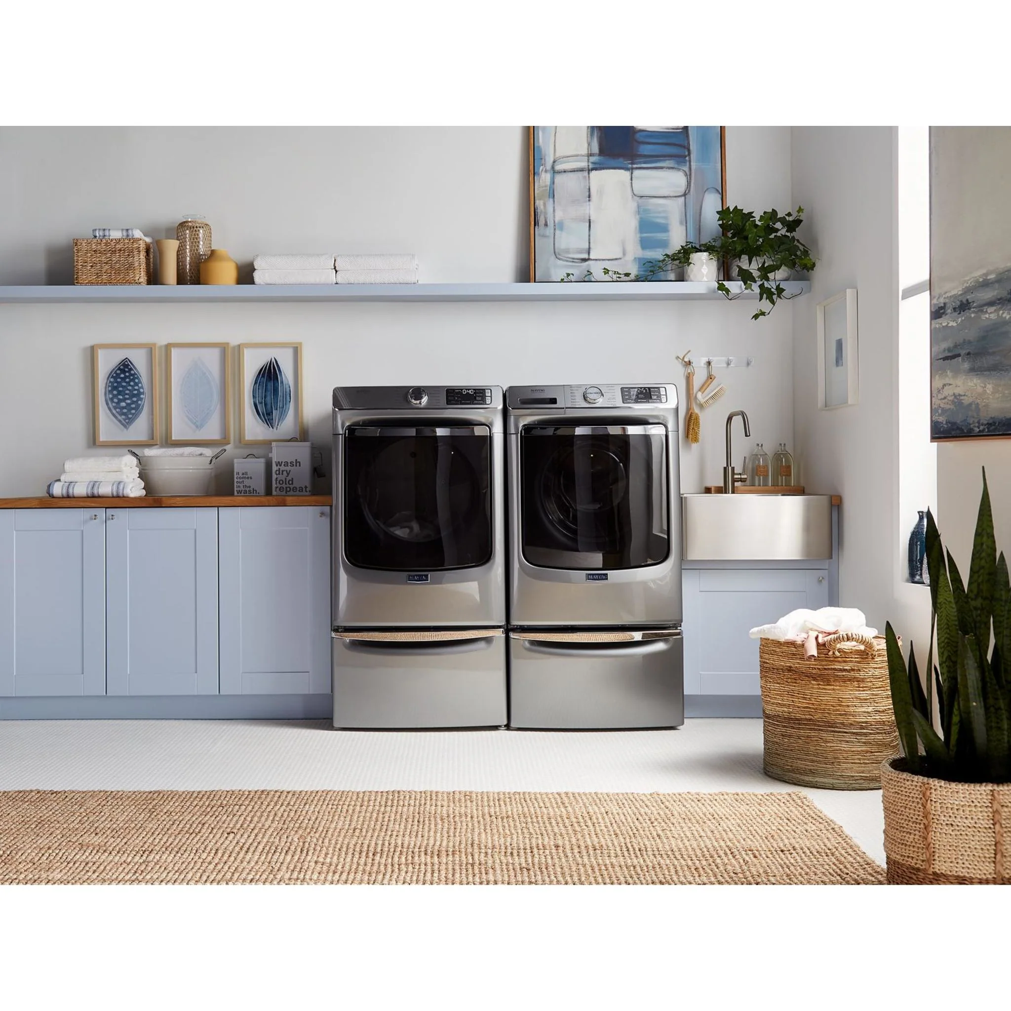 Whirlpool 15.5" (39.4 cm) Pedestal for Front Load Washer and Dryer with Storage -Chrome Shadow (XHPC155YC) - Image 15
