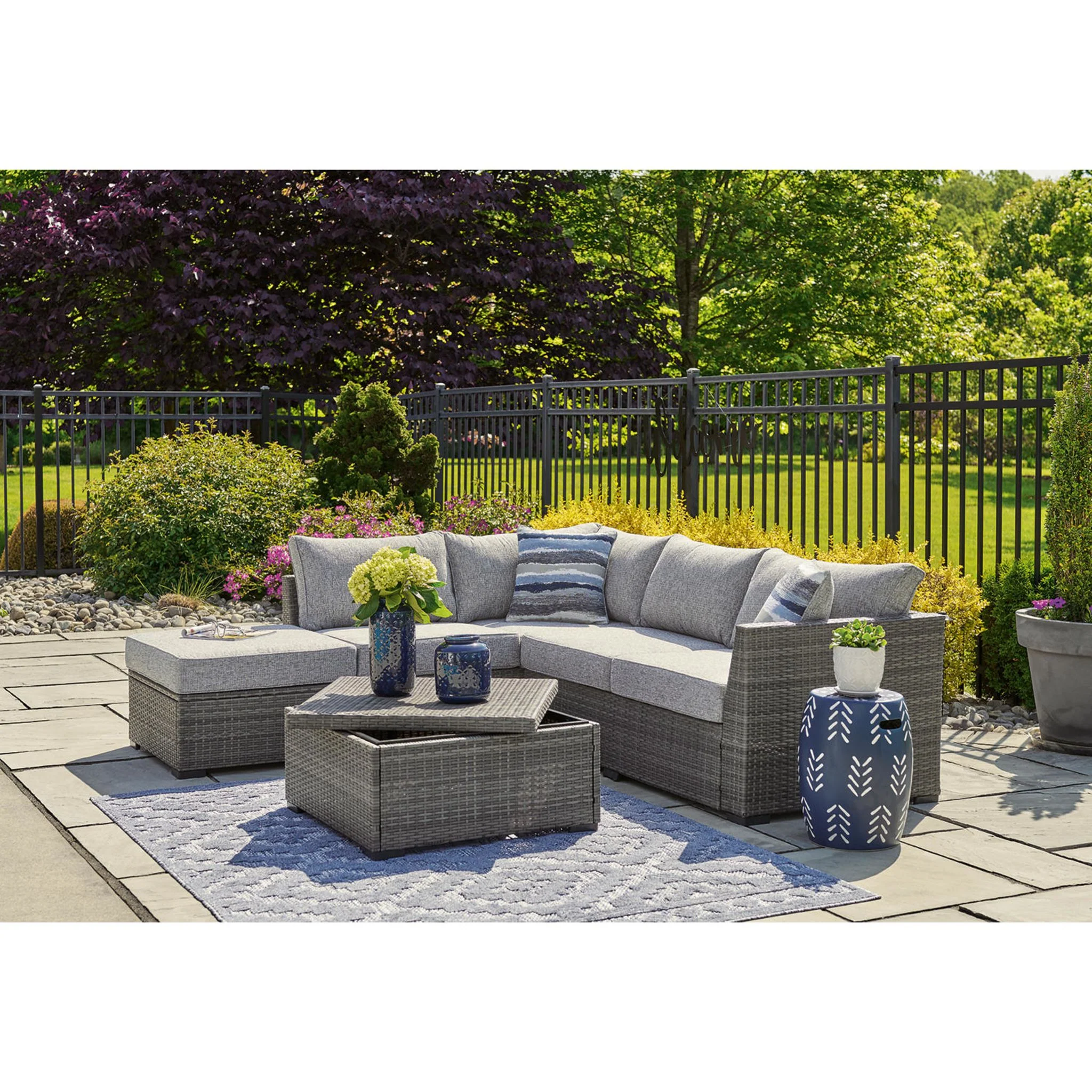 Petal Road Outdoor Sectional with Ottoman and Coffee Table - Image 13