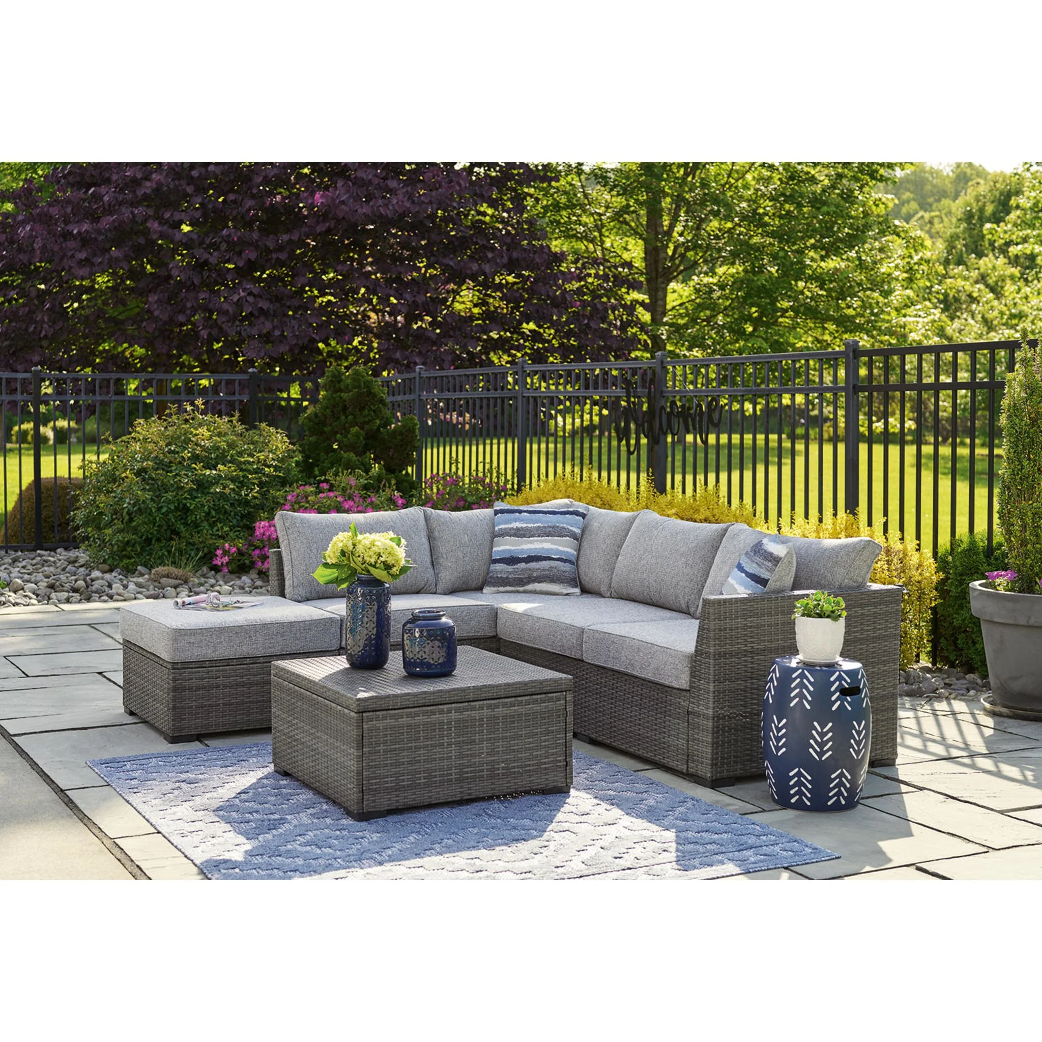 Petal Road Outdoor Sectional with Ottoman and Coffee Table - Image 2
