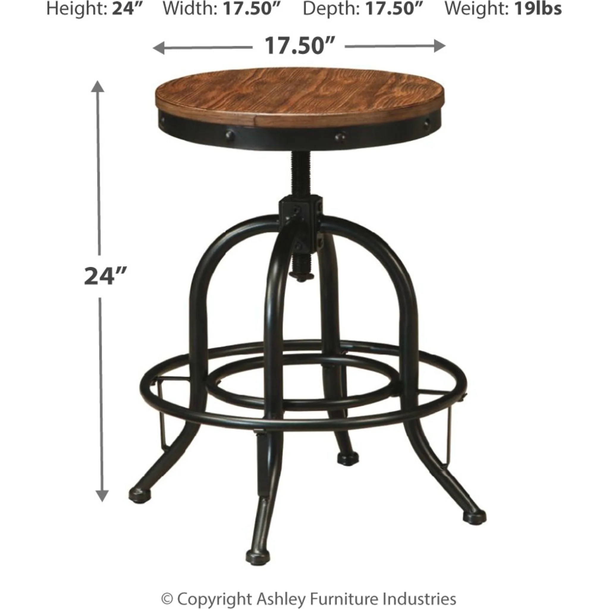 Pinnadel 24" Swivel Barstool - Image 4