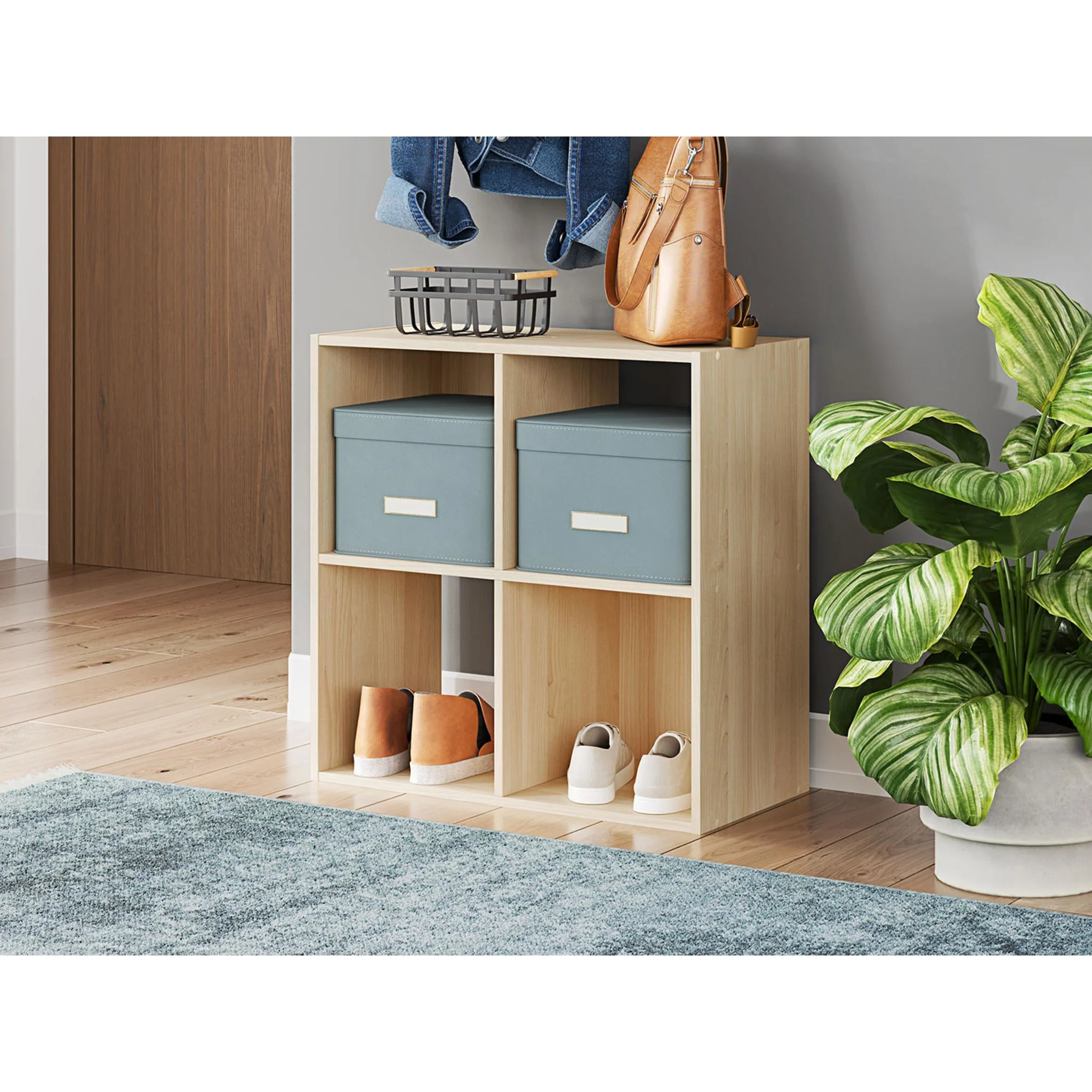Piperton Four Cube Organizer Bookcase - Image 2
