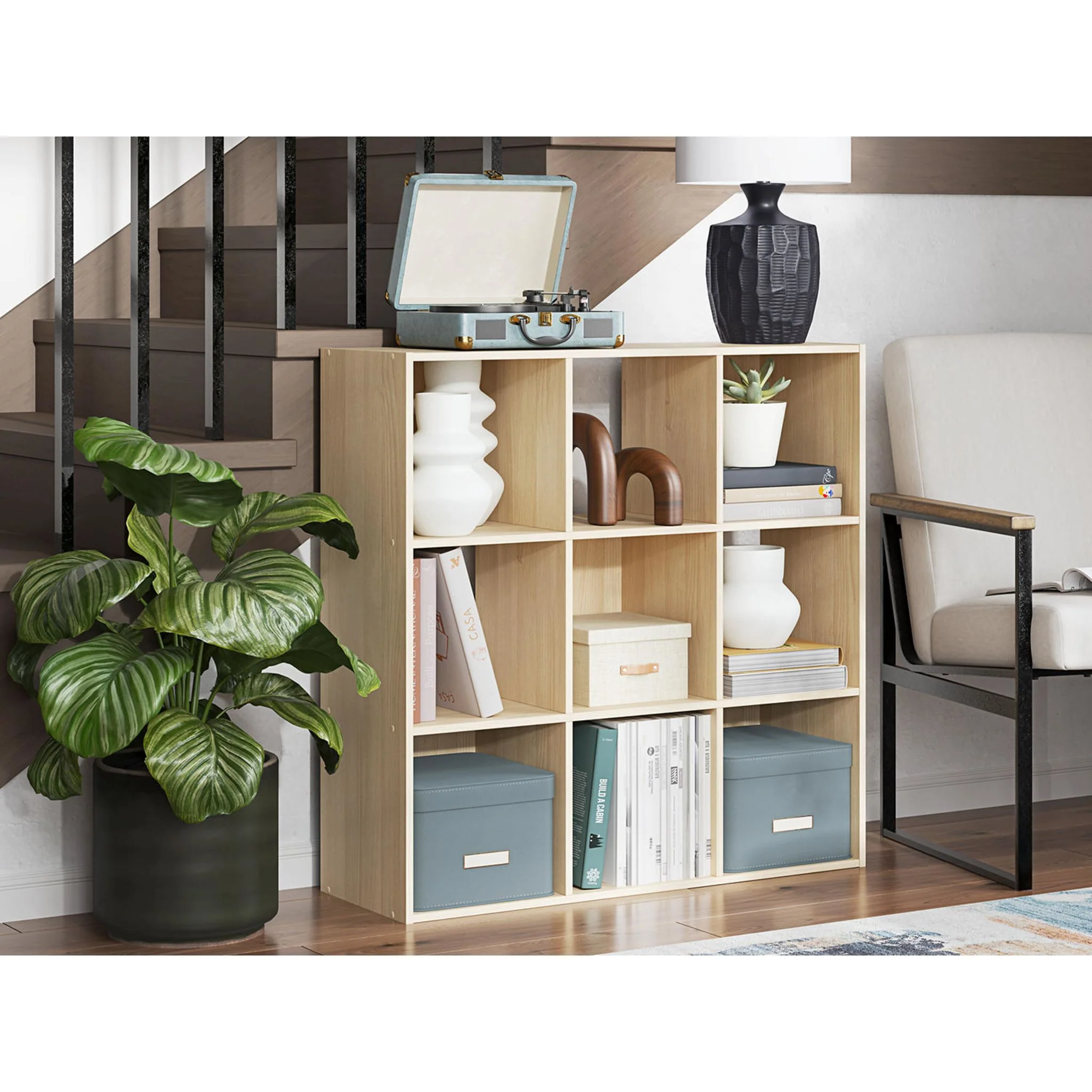 Piperton Nine Cube Organizer Bookcase - Image 2