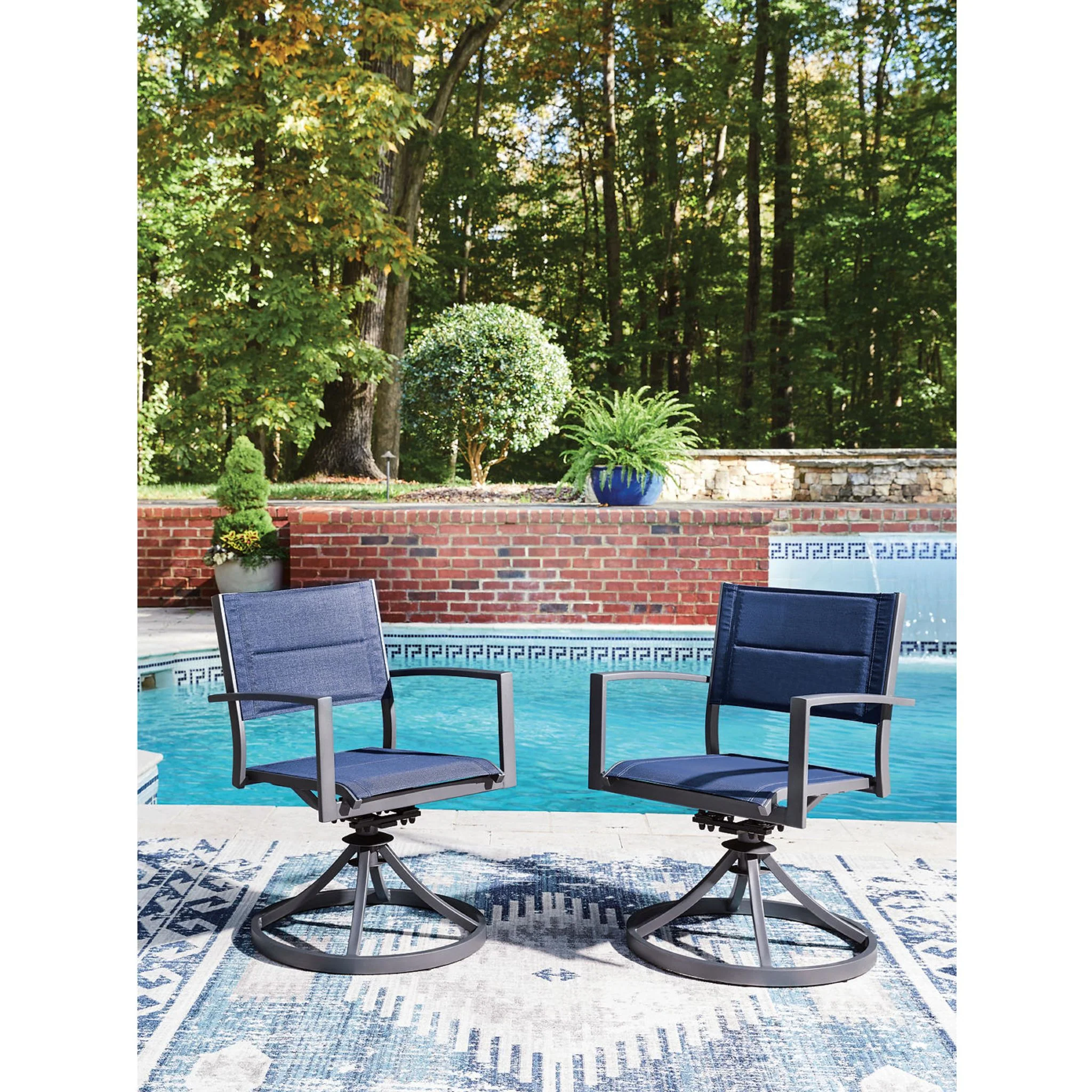 Point Bonita Outdoor Sling Swivel Chair (Set of 2) - Image 2