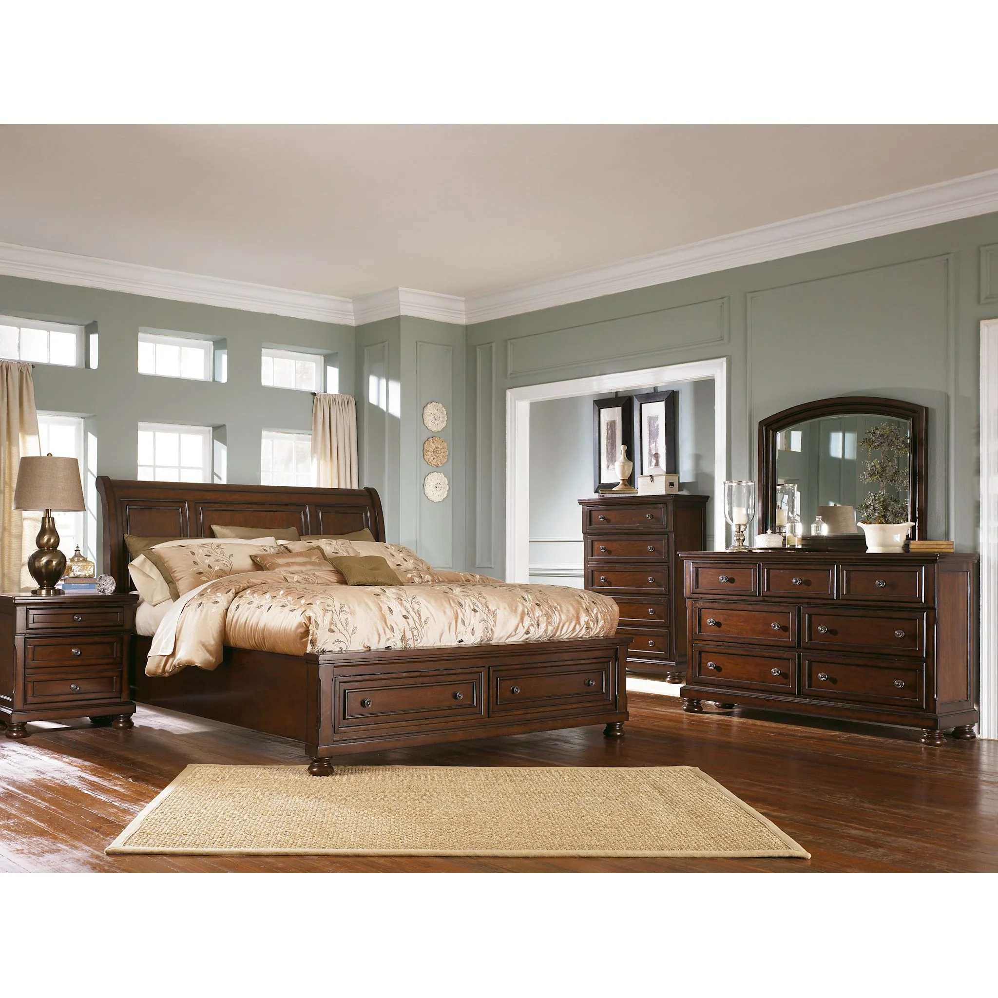 Porter 5 Piece Sleigh Storage Bedroom - Image 2