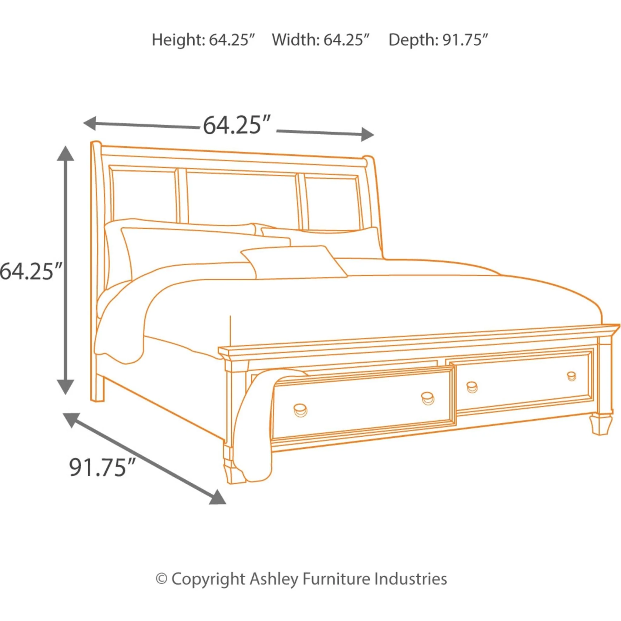 Prentice 3 Piece Sleigh Bed - Image 5
