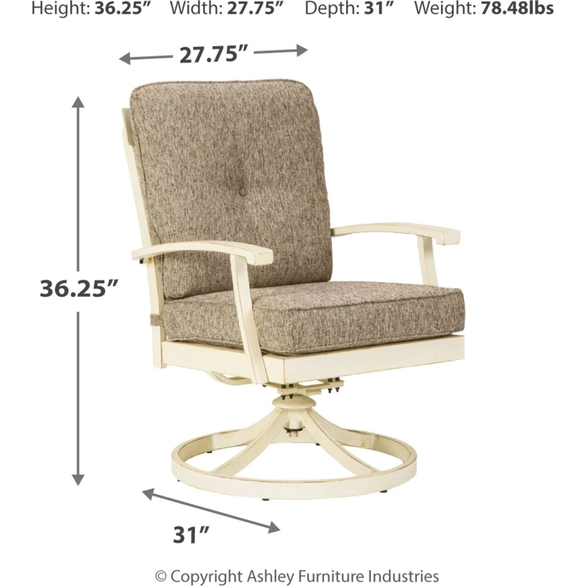 Preston Bay Swivel Lounge Chair with Cushion (set of 2) - Image 4