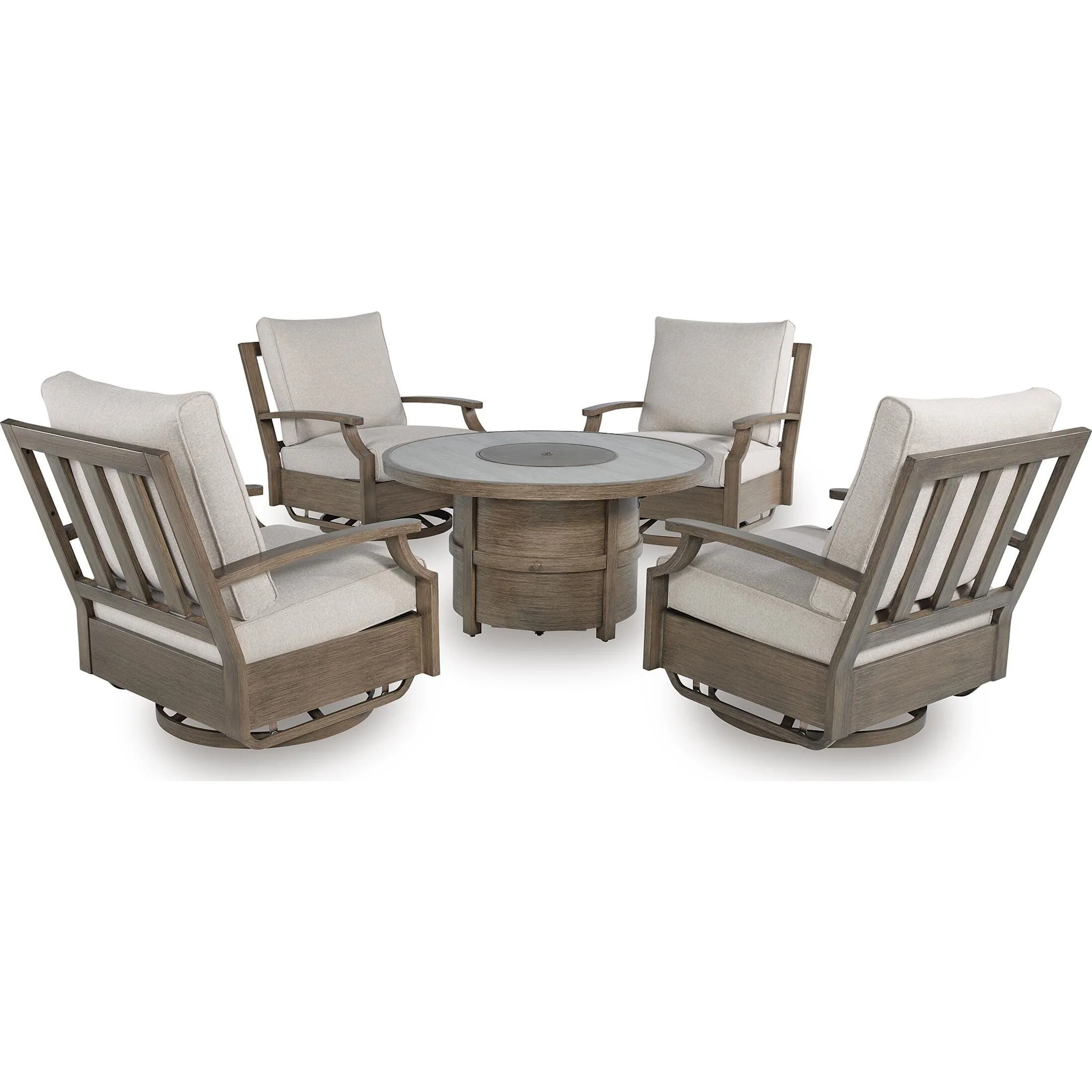 Rainier Ranch 5 Piece Outdoor Fire Pit Table Chat Set - Image 6