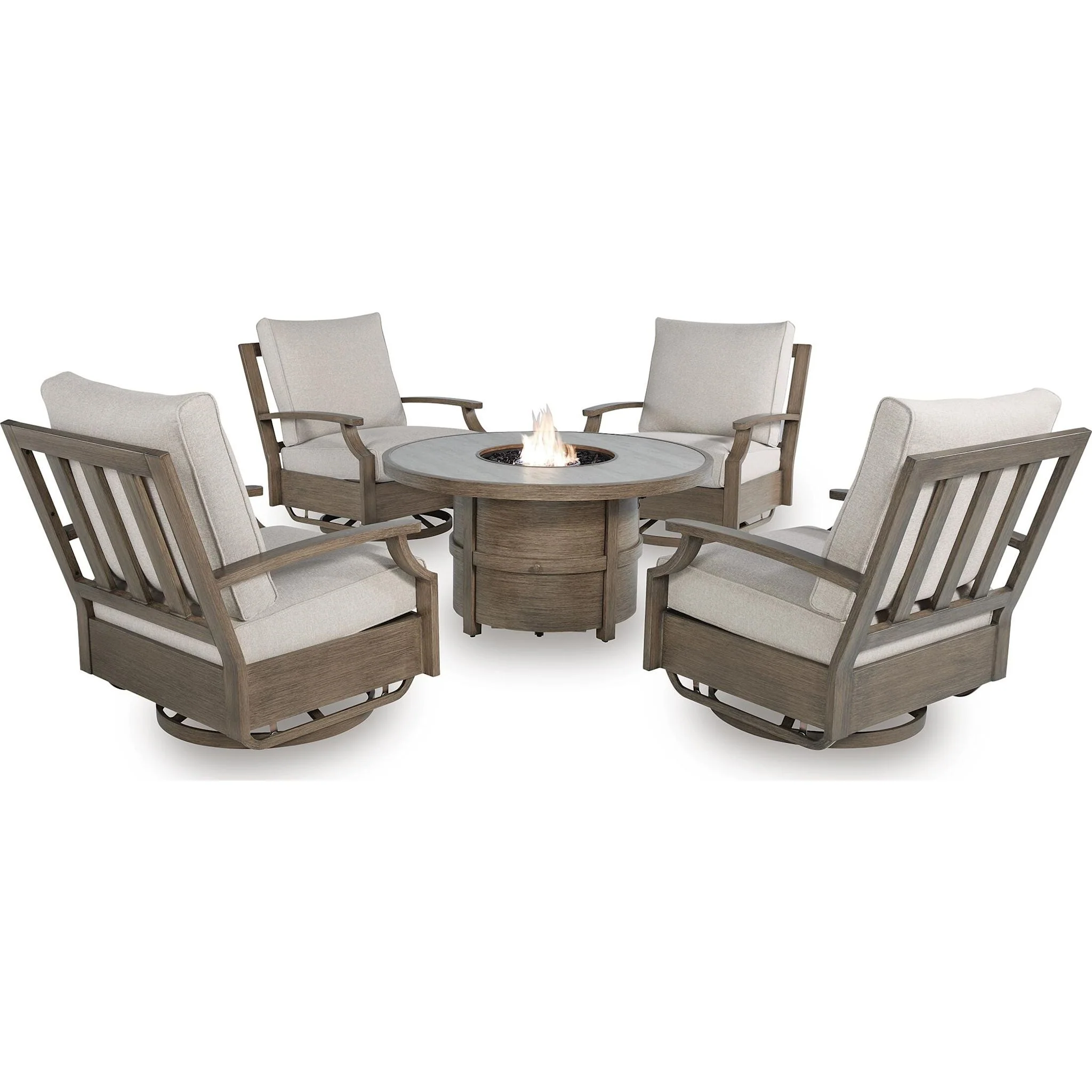Rainier Ranch 5 Piece Outdoor Fire Pit Table Chat Set - Image 8